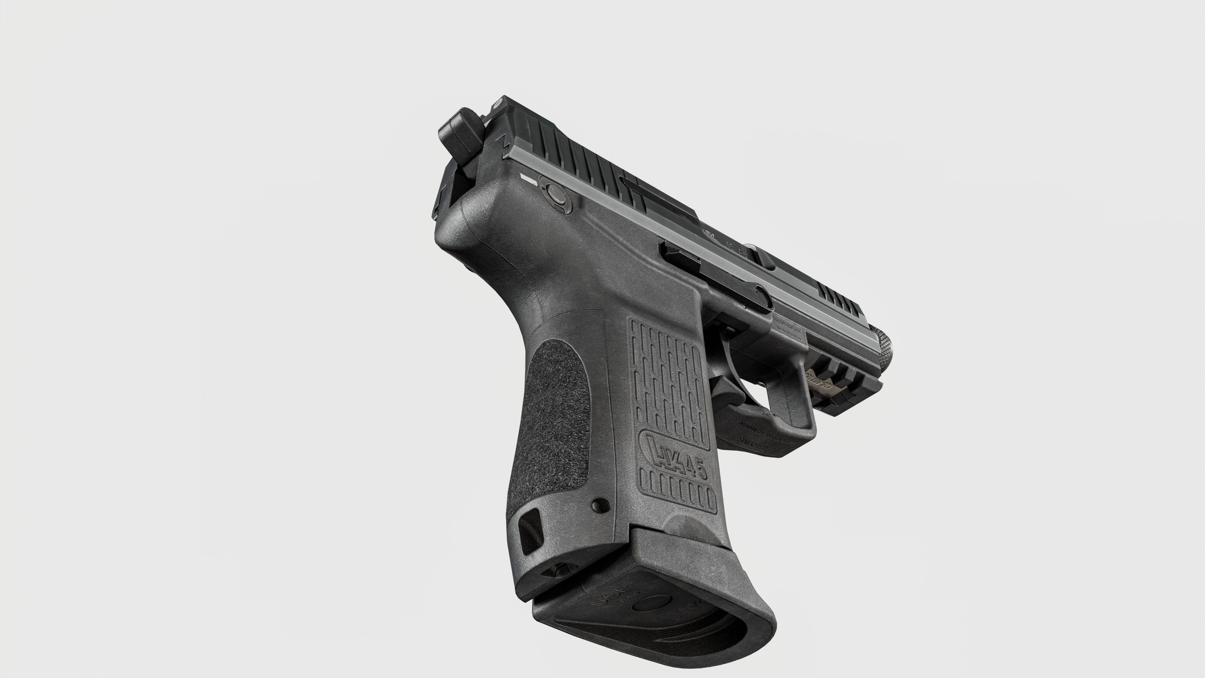 Heckler and Koch HK45 Compact Tactical MK24 45acp Handgun Low-poly 3D model_16