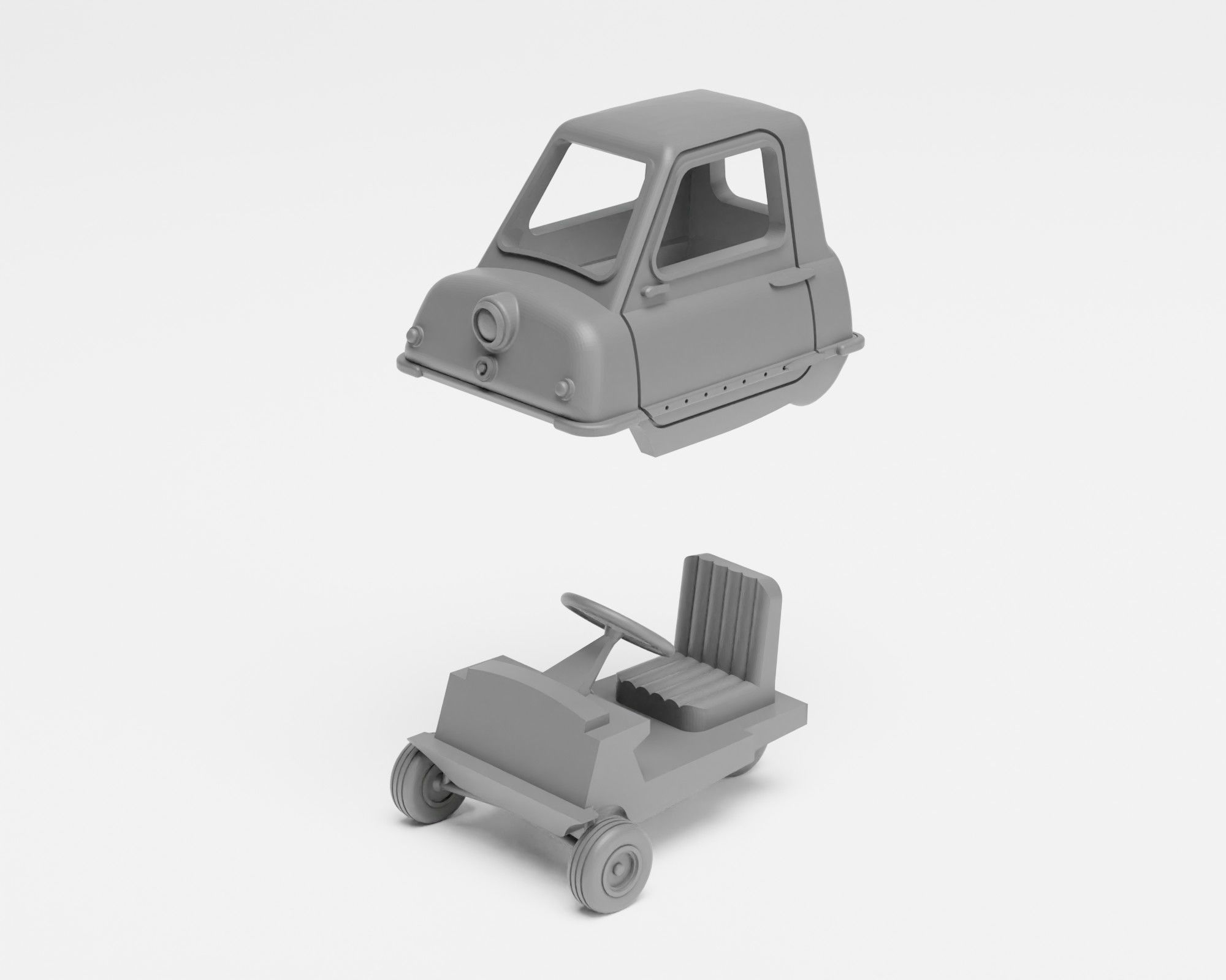 Peel P50 and P45 - H0 scale car model kit - Supported 3D print model_8