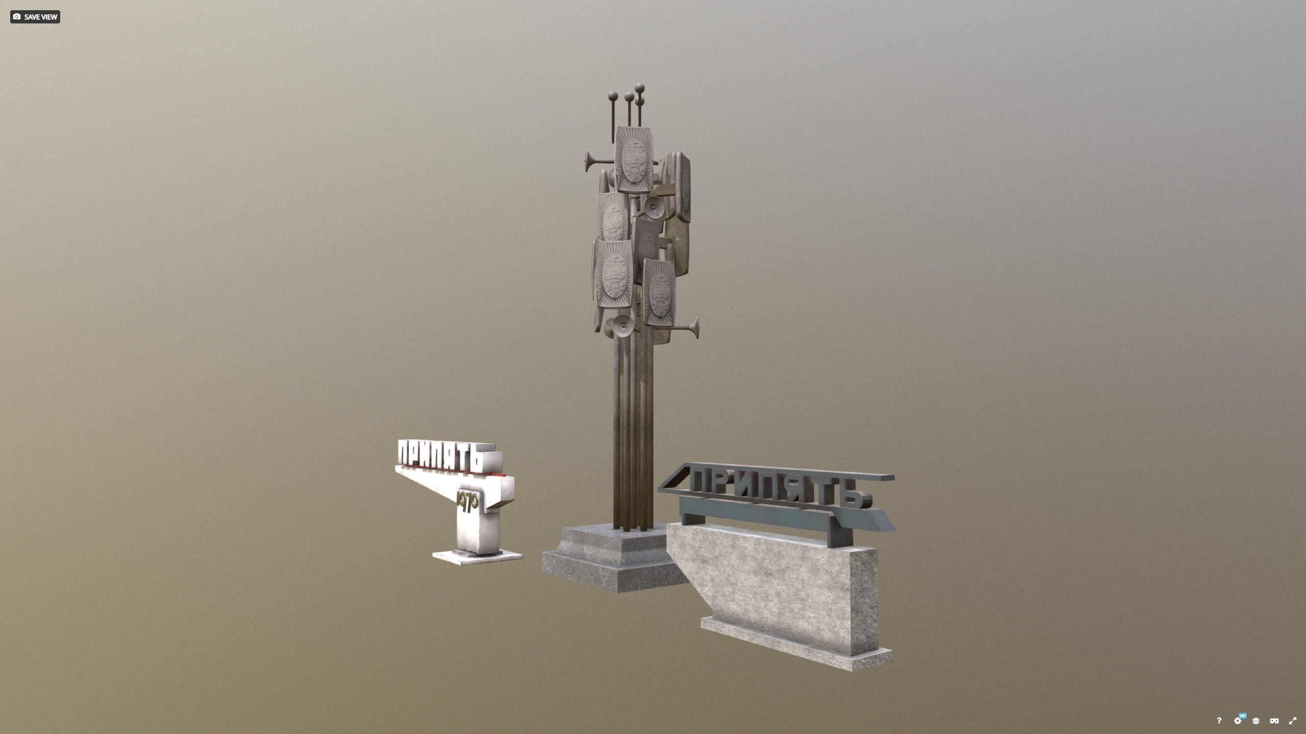 Pripyat decor pack before 1986 stalker  dayz 3D model_1