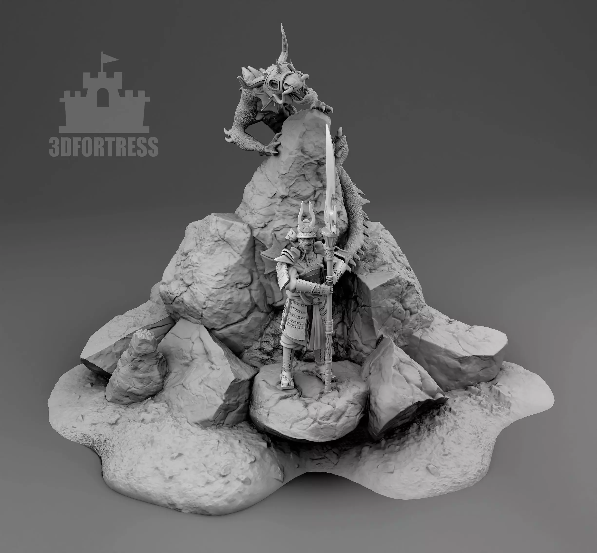 Dragon and Samurai 3D print model_0