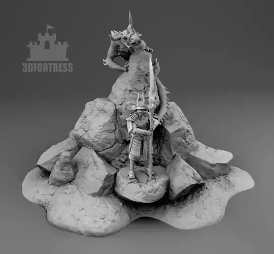Dragon and Samurai 3D print model
