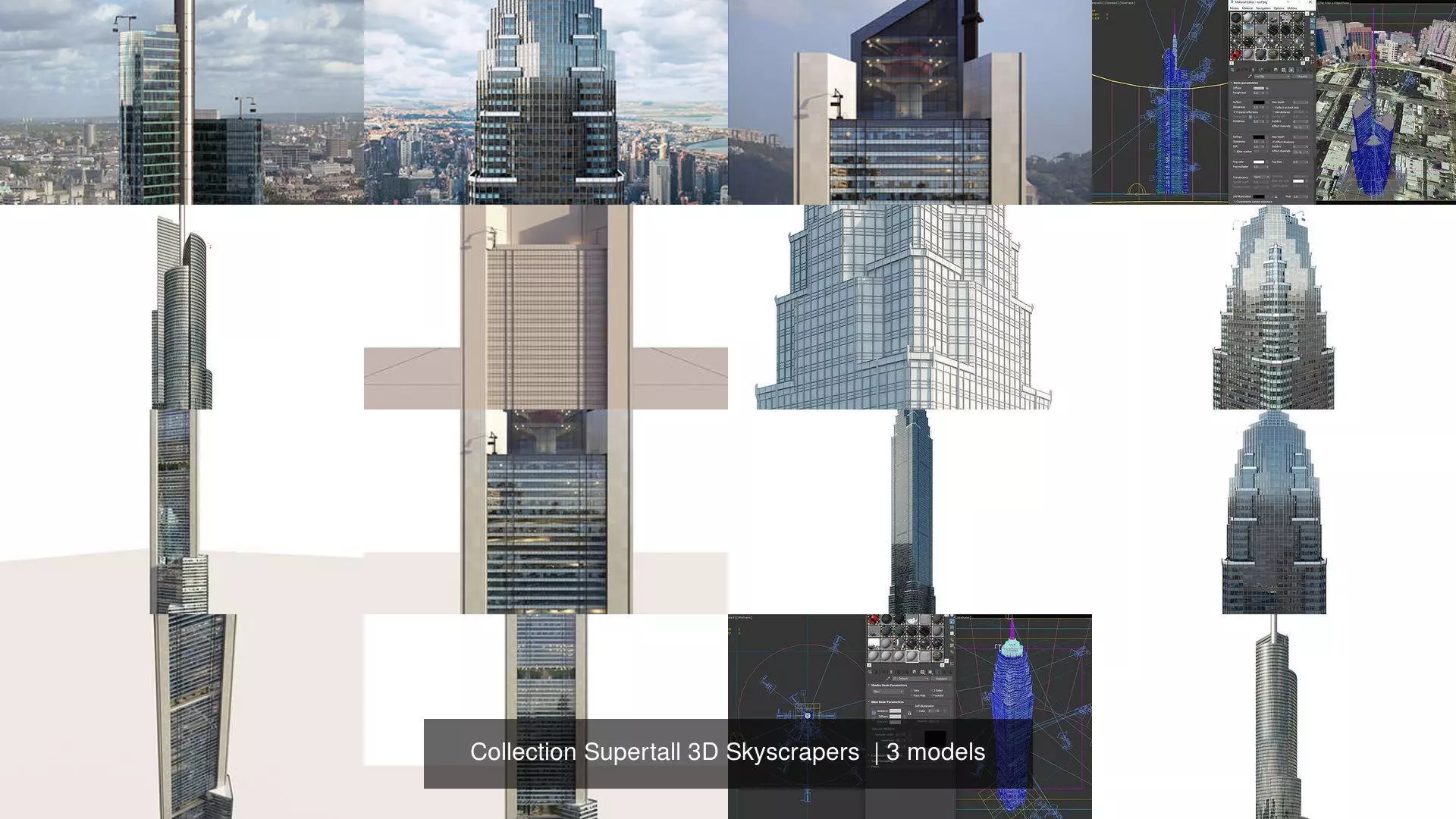 Supertall 3D Skyscrapers 3D Model Collection_0