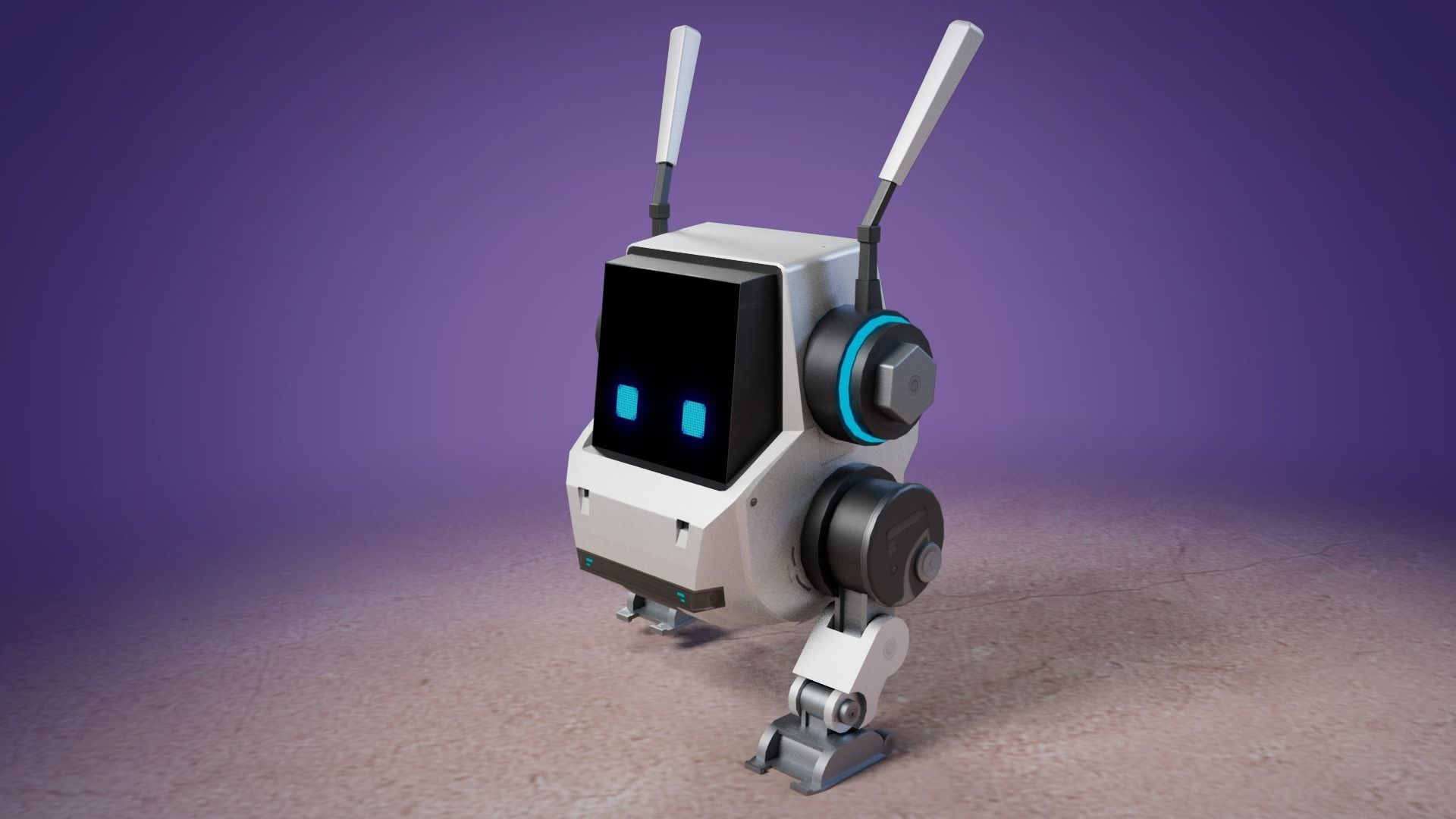 Cute Robots Low-poly 3D model_8