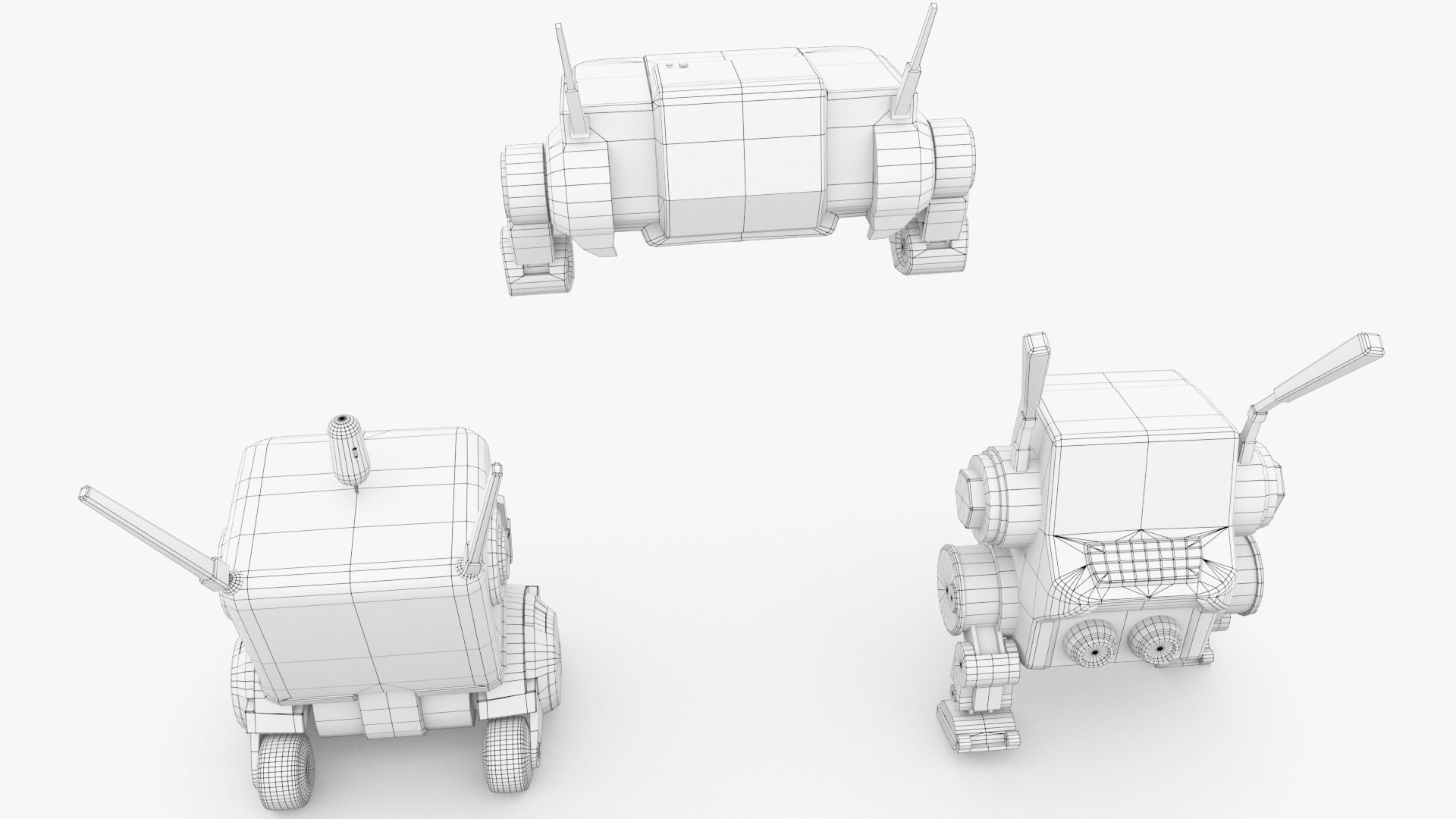 Cute Robots Low-poly 3D model_11