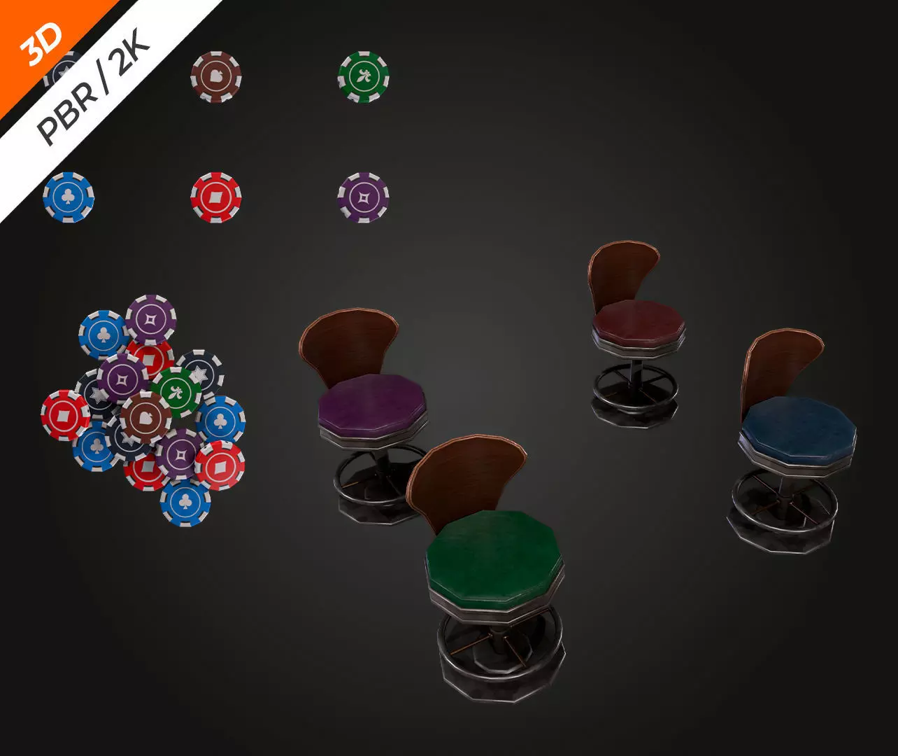 Roulette Table Low-poly 3D model_12