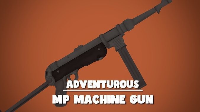 Adventurous - MP Machine Gun - Rigged and Animated Low-poly 3D model