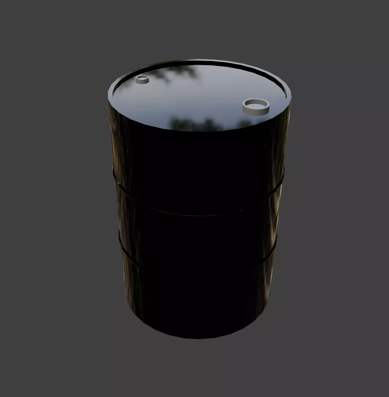 Black Metal Barrel Free 3D model