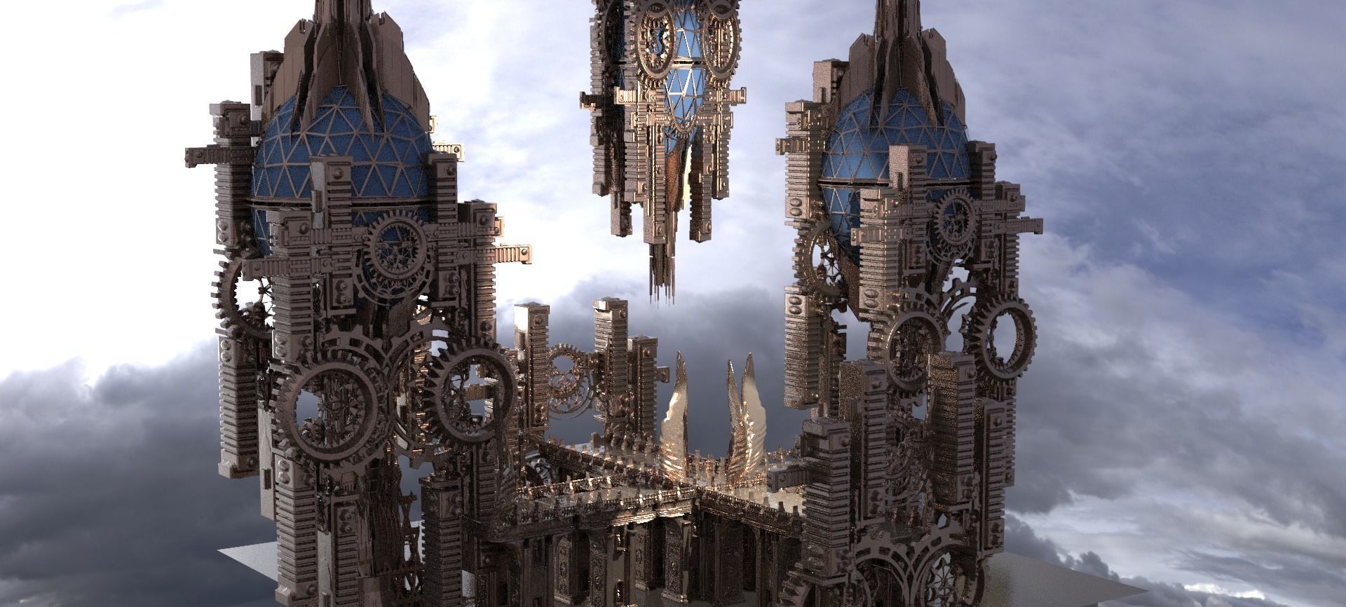 Victorian Watchtower City extended city islands  3D model_1