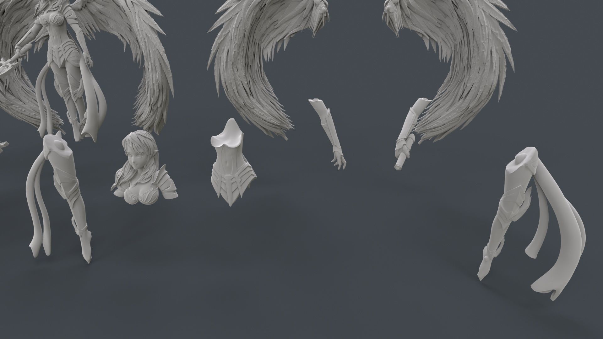 Anime Woman Angel 3D Printing 3D print model_14