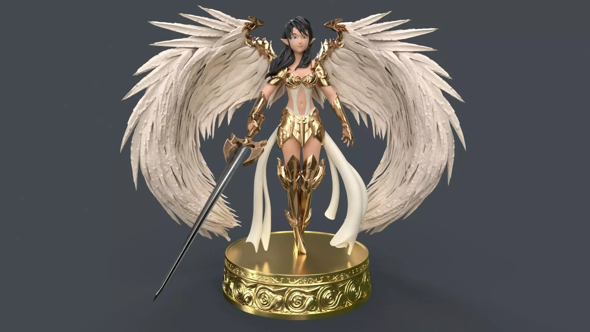 Anime Woman Angel 3D Printing 3D print model_0