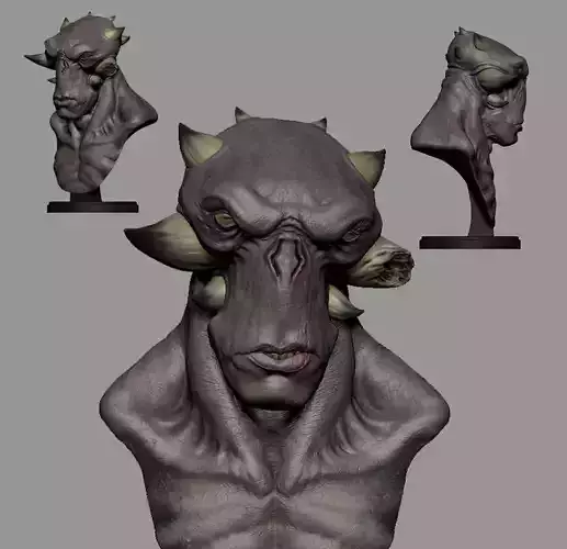 Alien Warrior Bust 3D STL