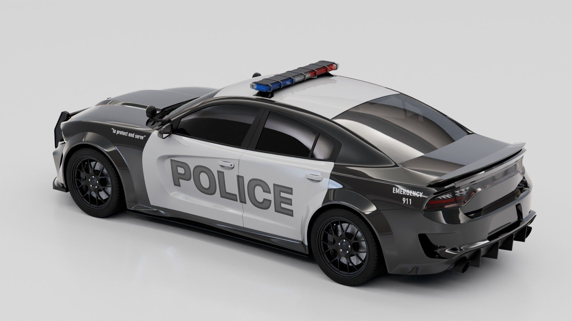Dodge Charger Police Car 3D model_6