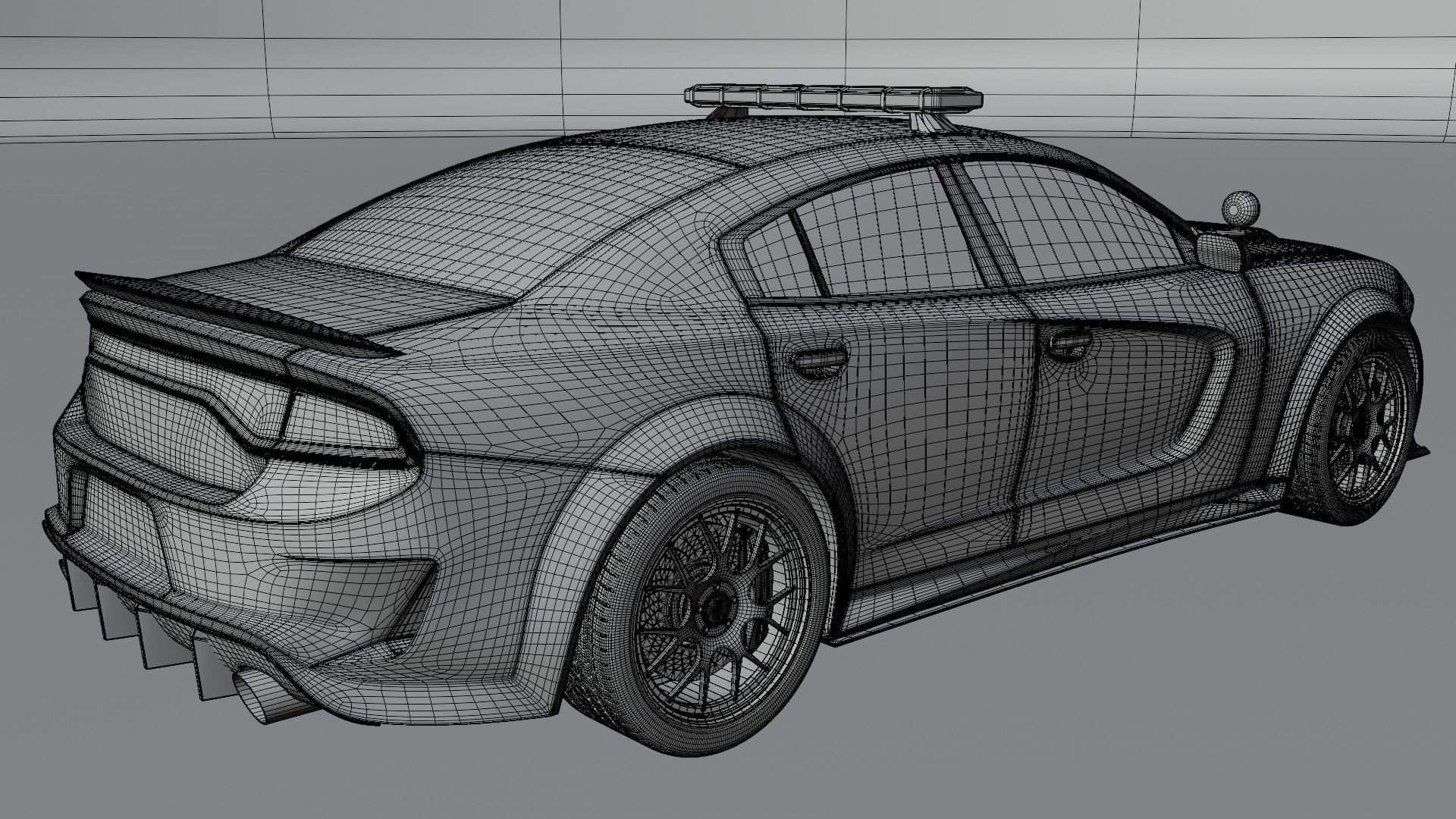 Dodge Charger Police Car 3D model_11