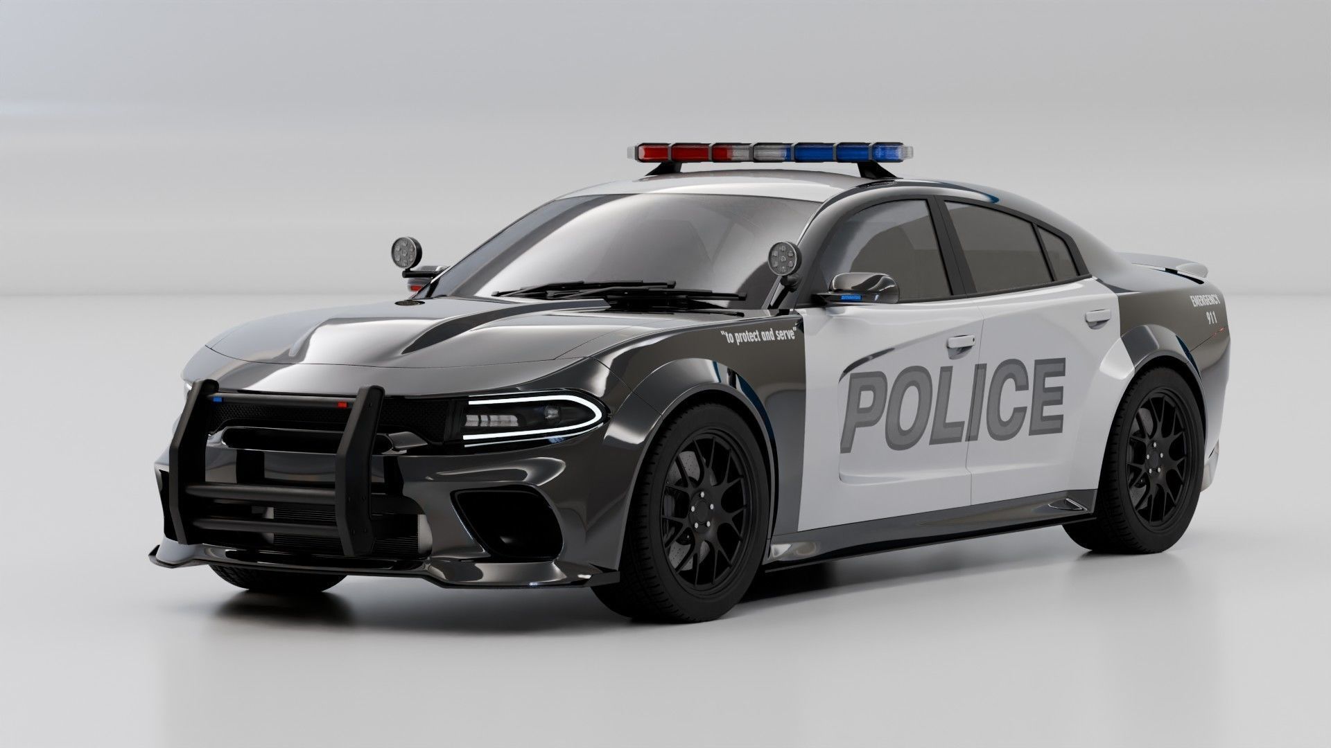 Dodge Charger Police Car 3D model_1