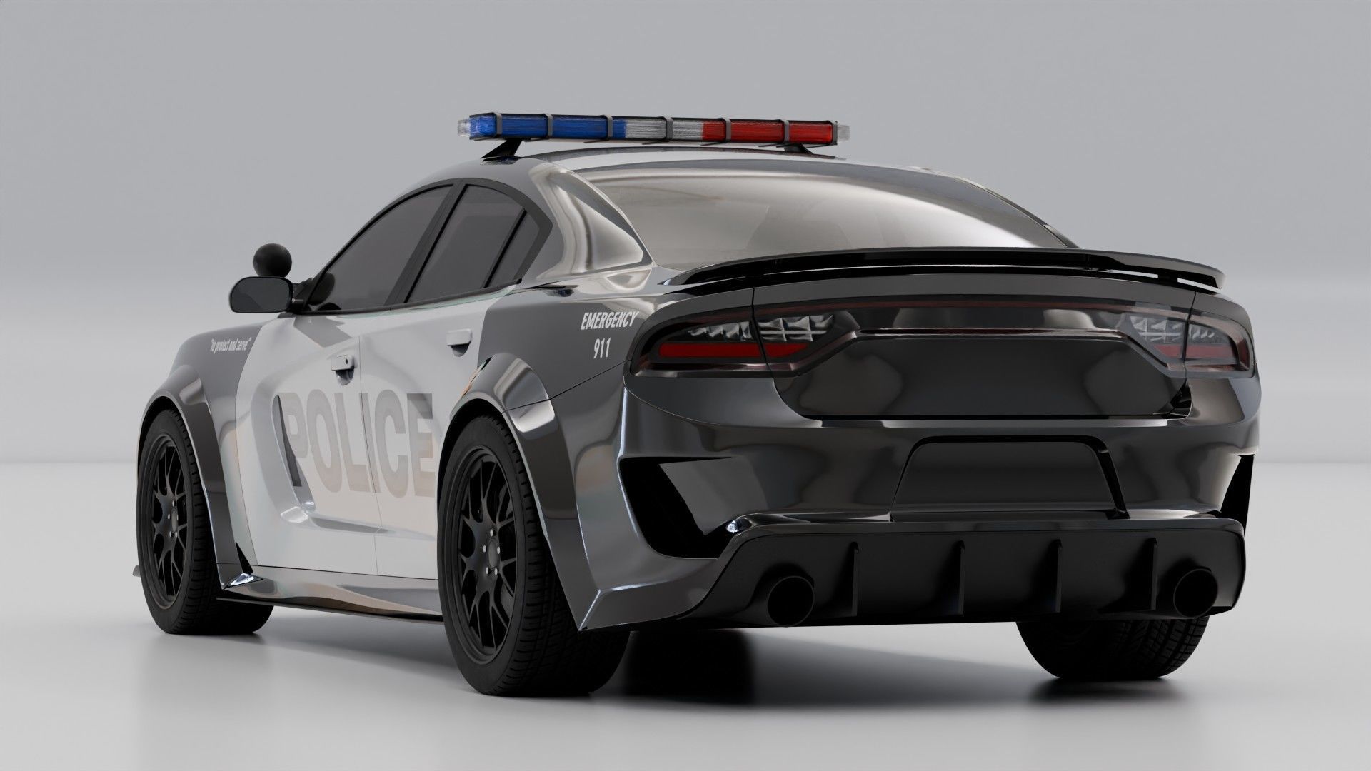 Dodge Charger Police Car 3D model_4