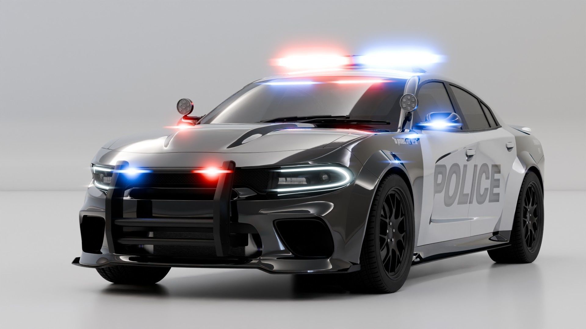 Dodge Charger Police Car 3D model_8