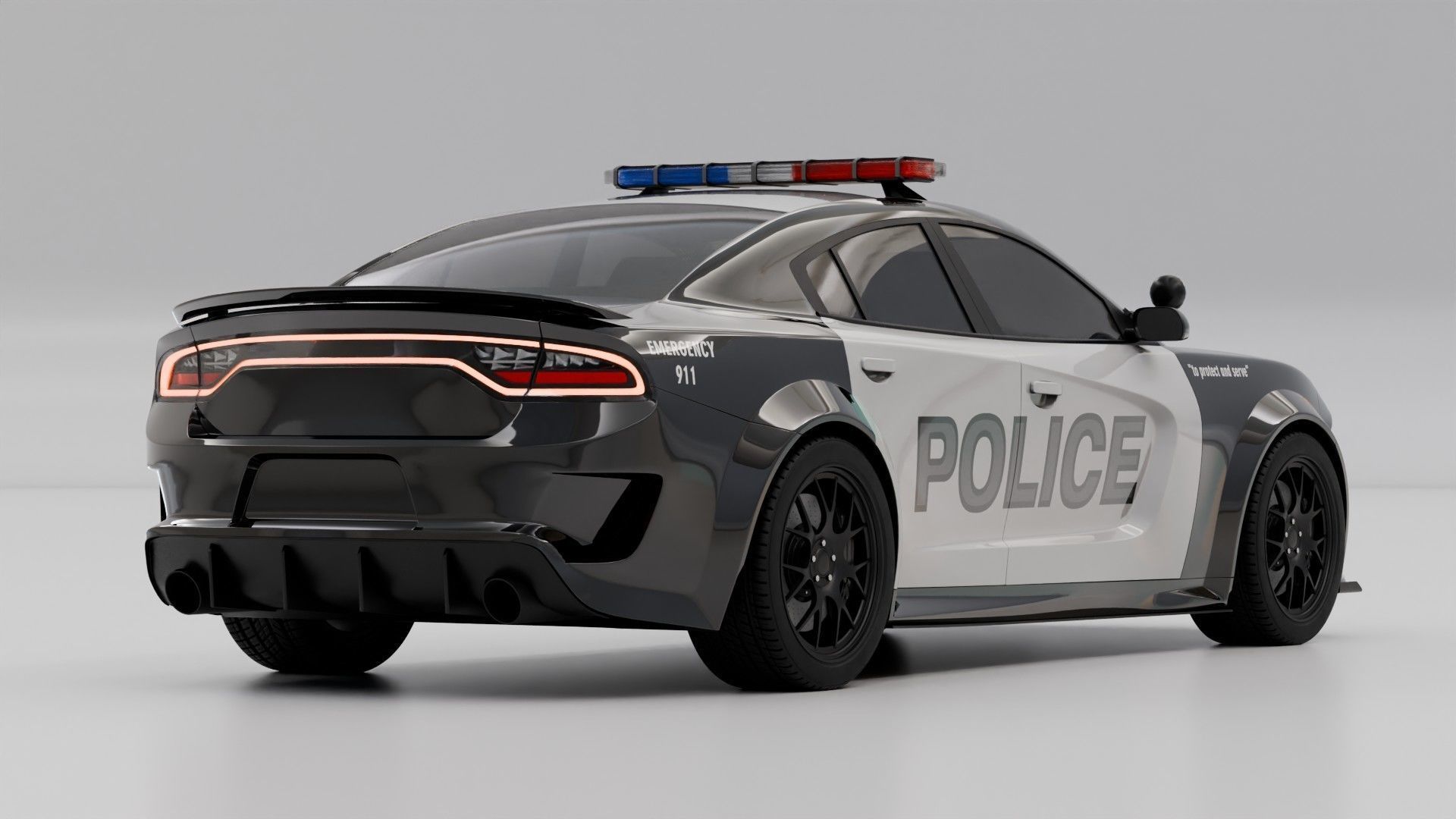 Dodge Charger Police Car 3D model_2