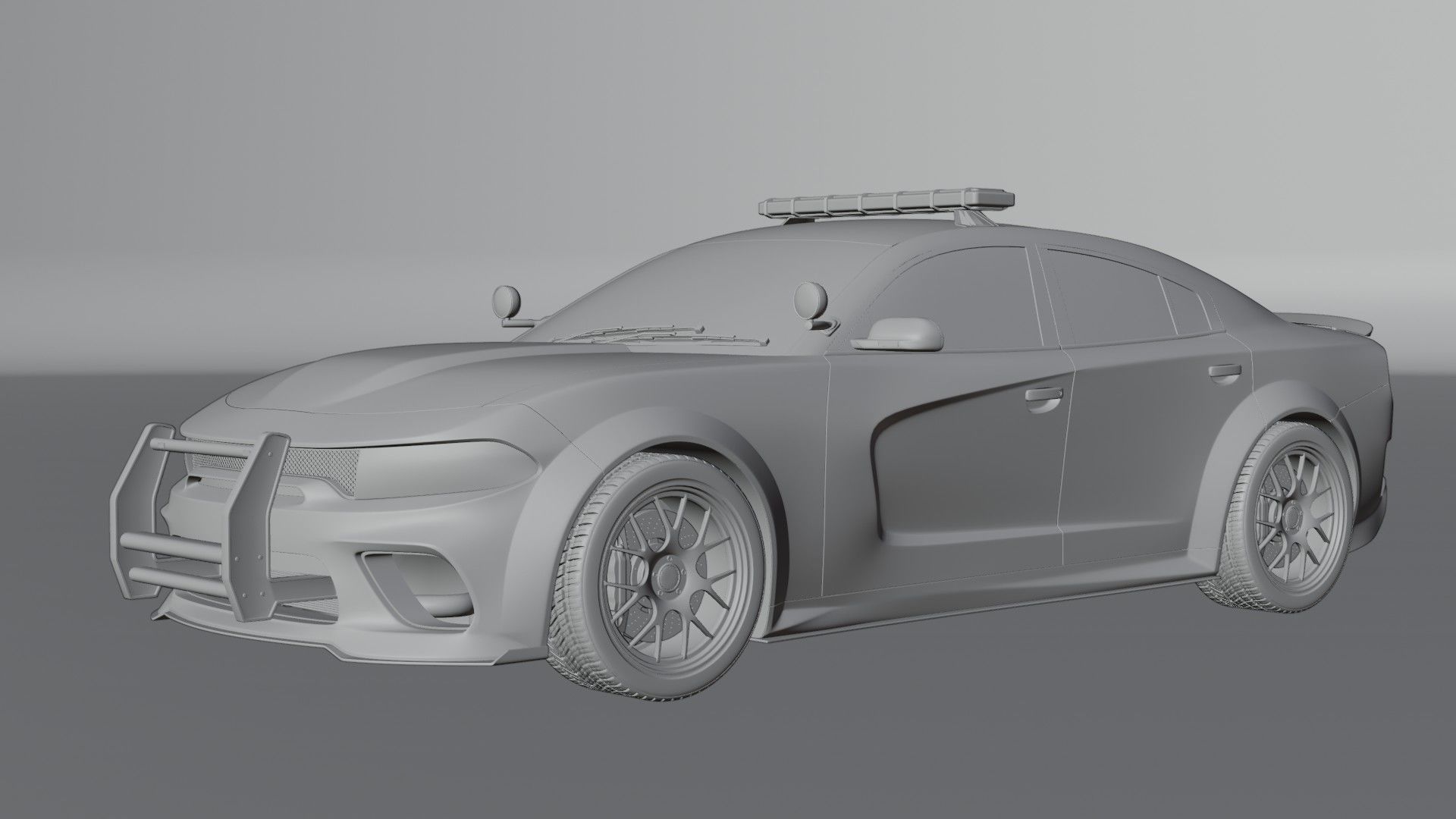 Dodge Charger Police Car 3D model_9