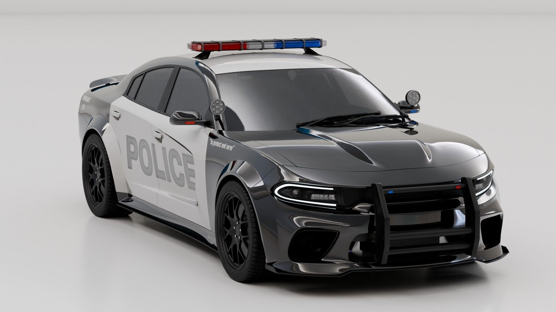Dodge Charger Police Car 3D model_3