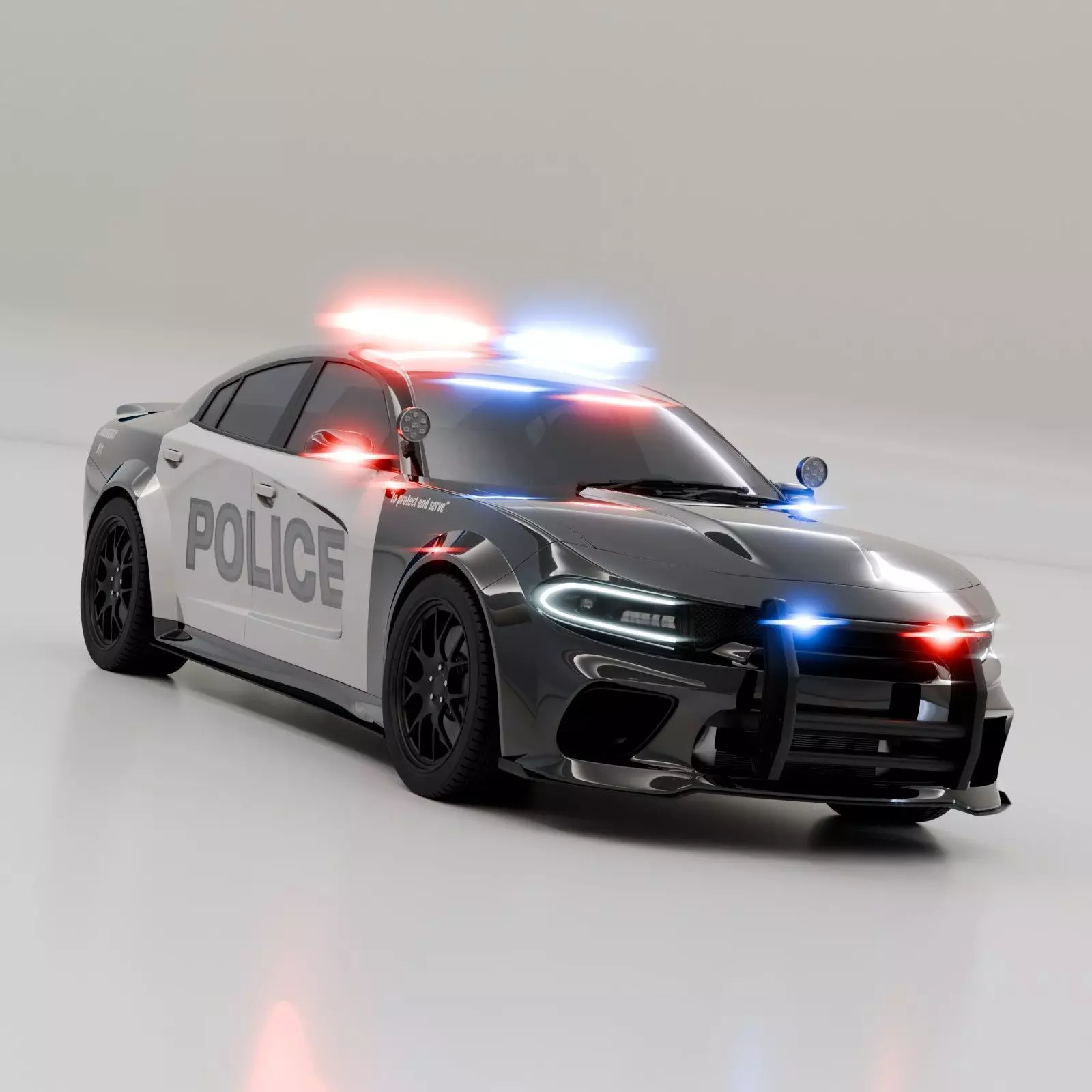 Dodge Charger Police Car 3D model_0