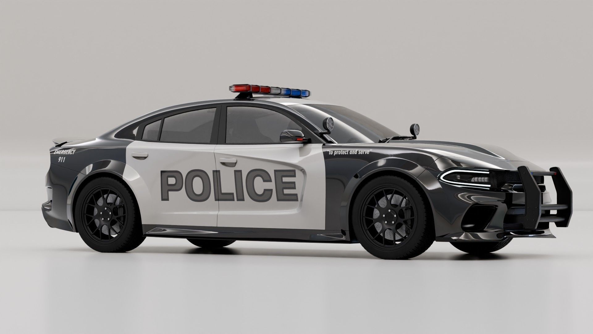 Dodge Charger Police Car 3D model_5