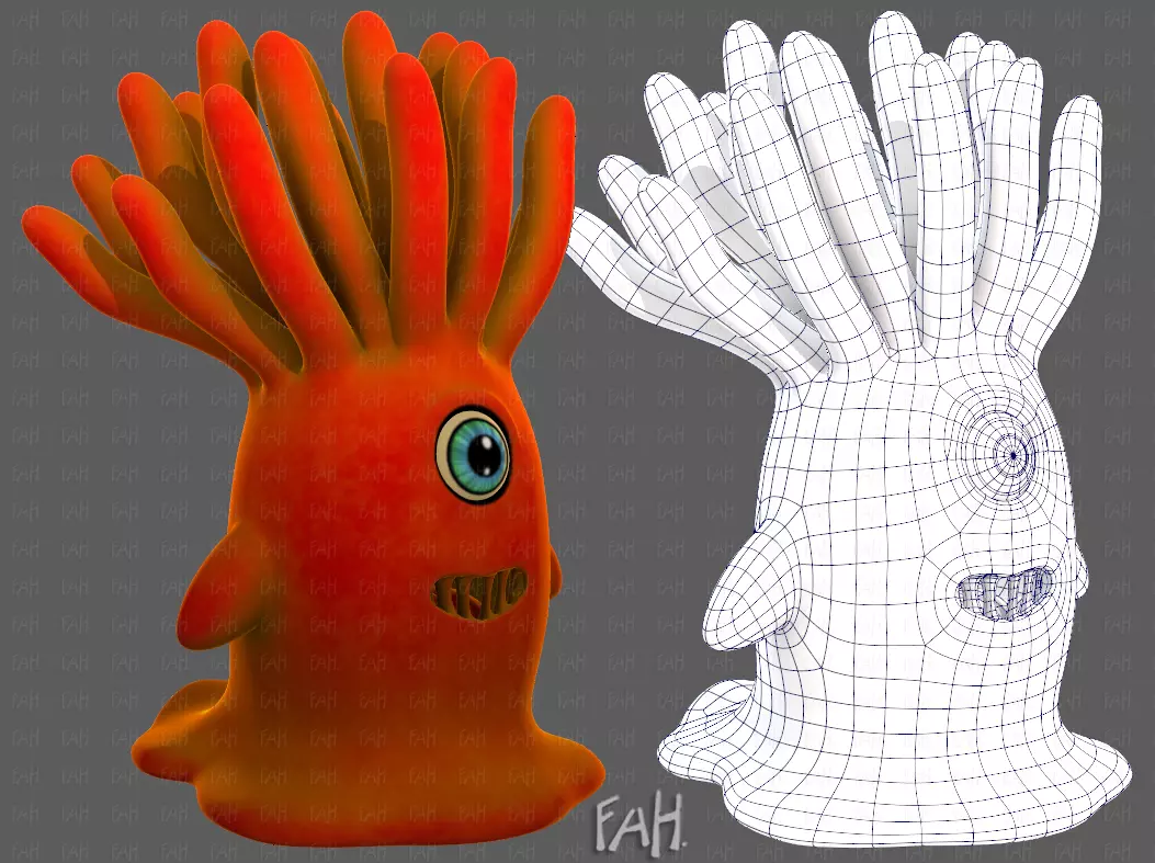 Monster V09 Low-poly 3D model