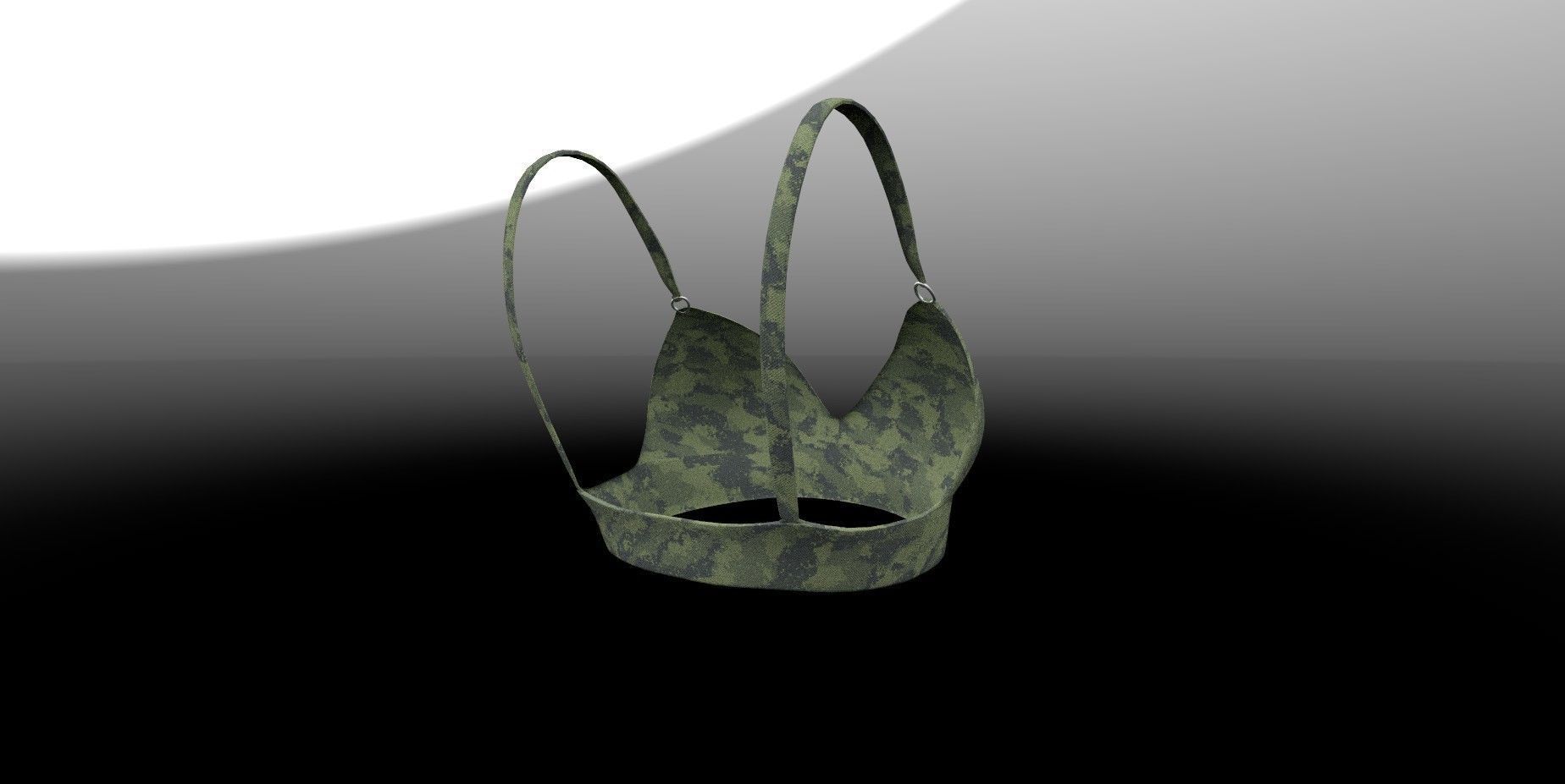 Female Camo Top PBR 4k Low-poly 3D model_1