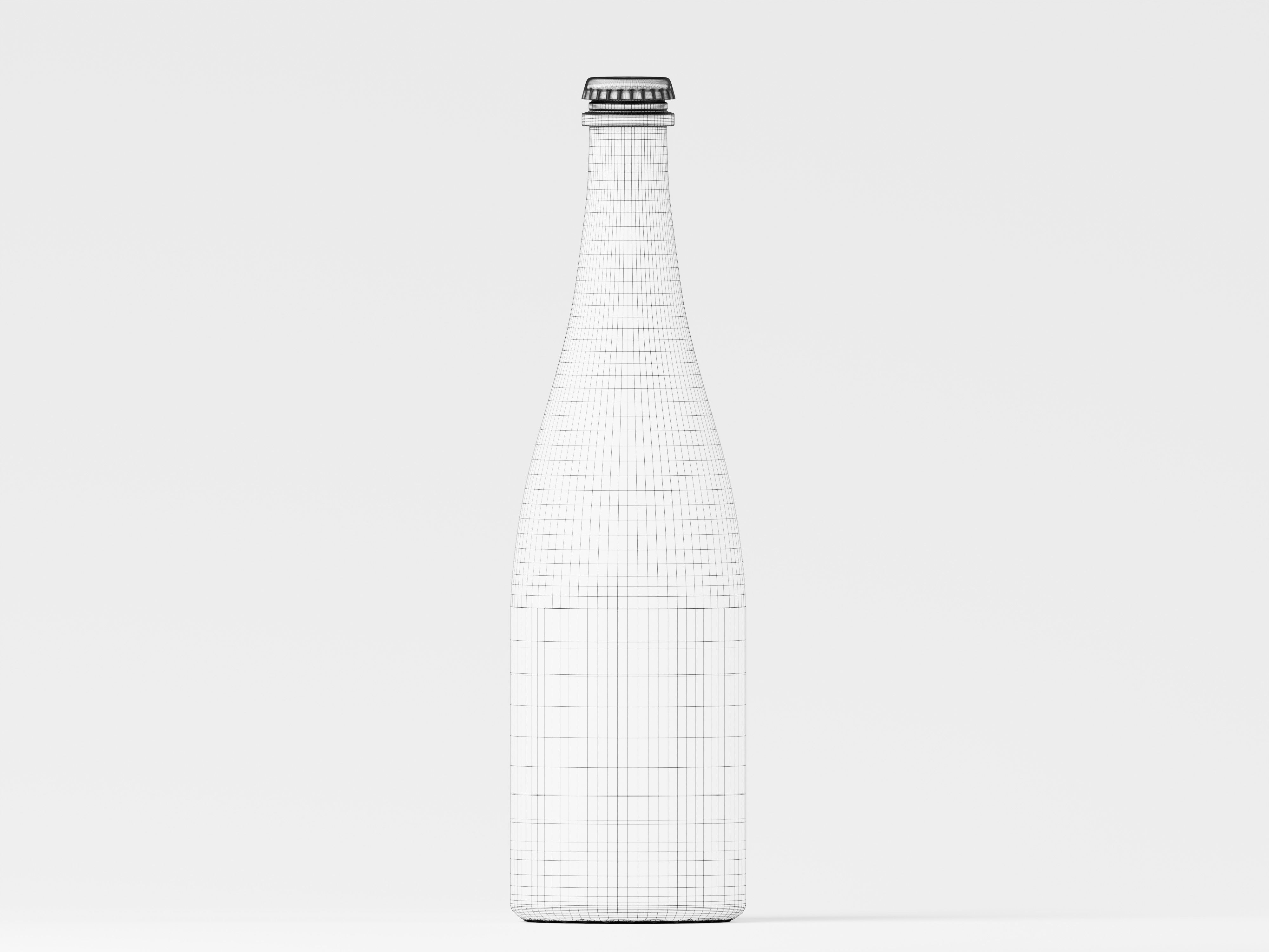 Champagne Bottle 3D Model Low-poly 3D model_2