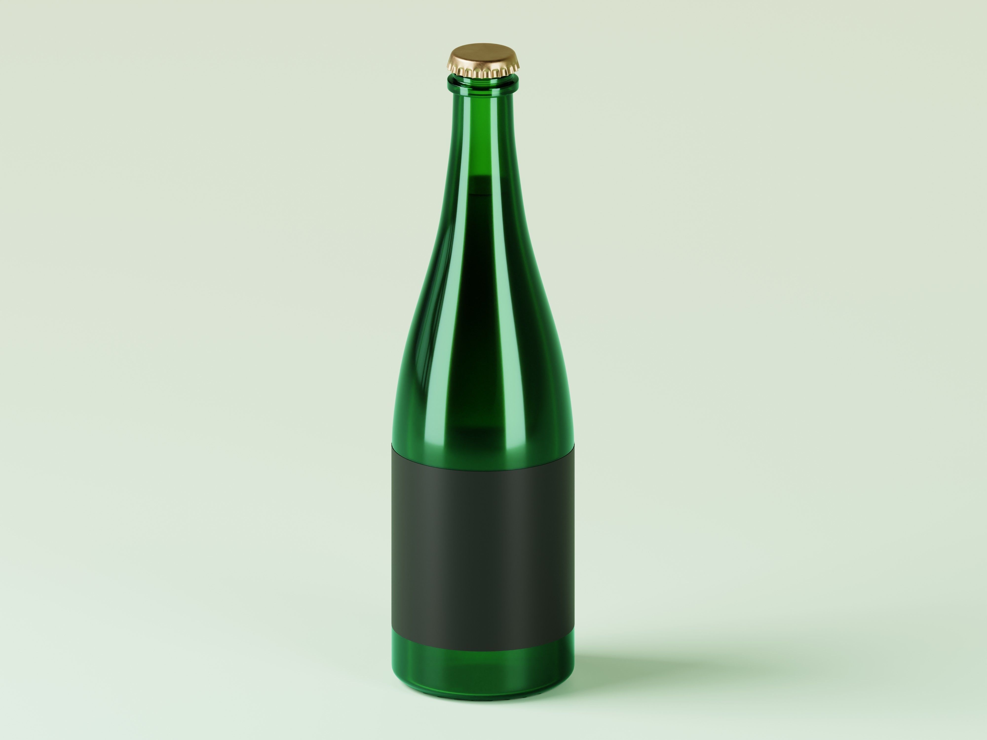 Champagne Bottle 3D Model Low-poly 3D model_3