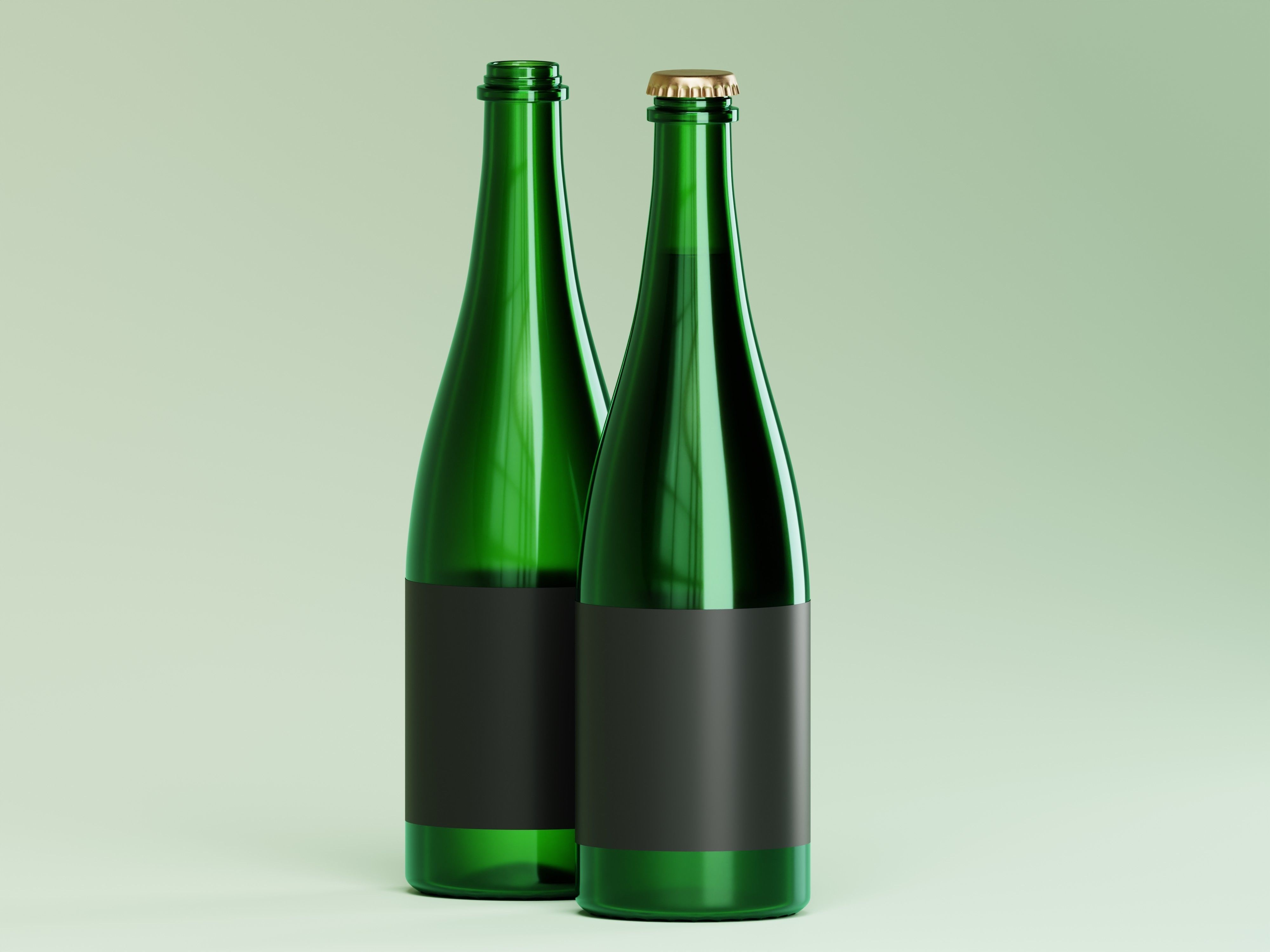 Champagne Bottle 3D Model Low-poly 3D model_5