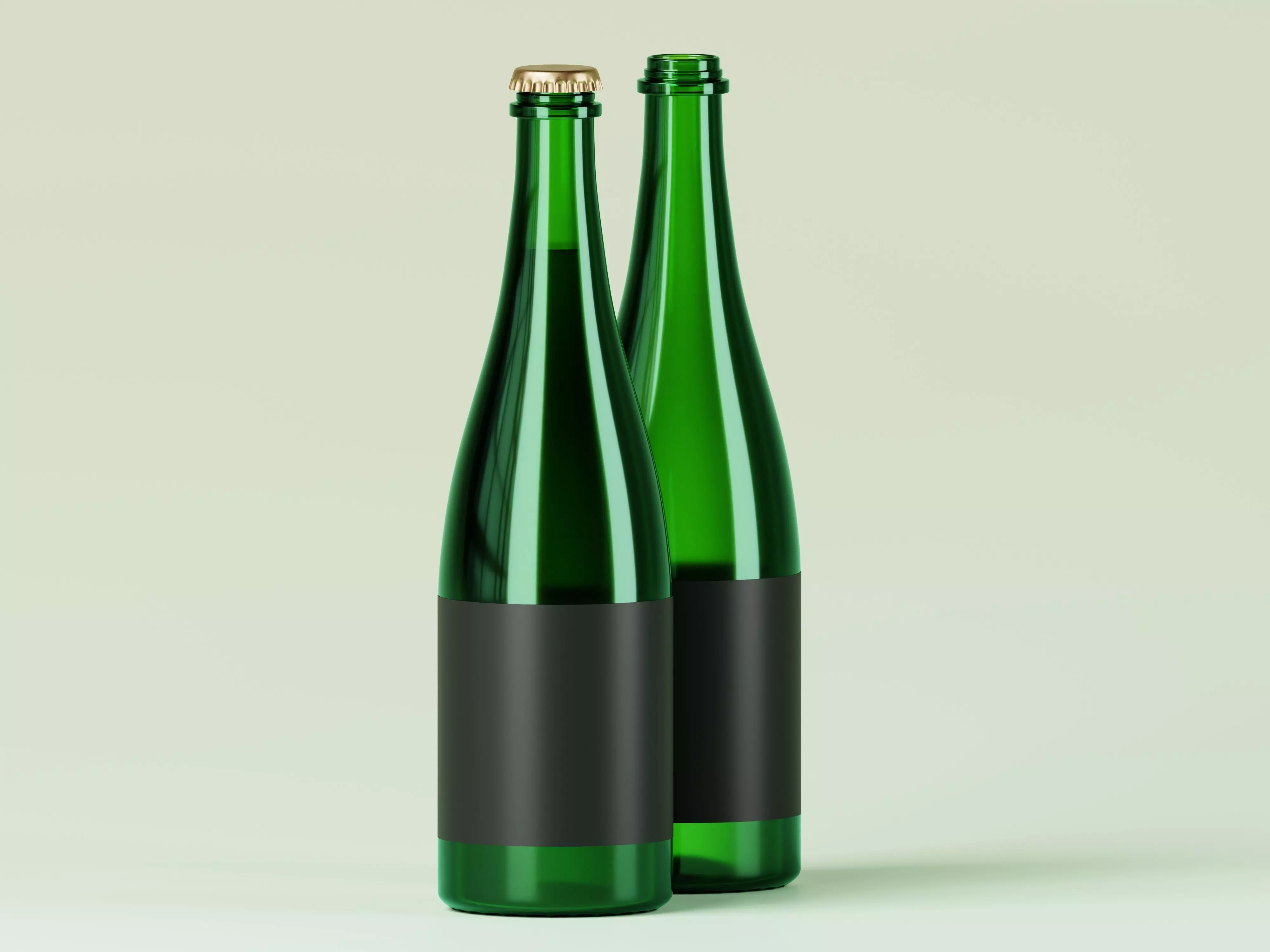 Champagne Bottle 3D Model Low-poly 3D model_0
