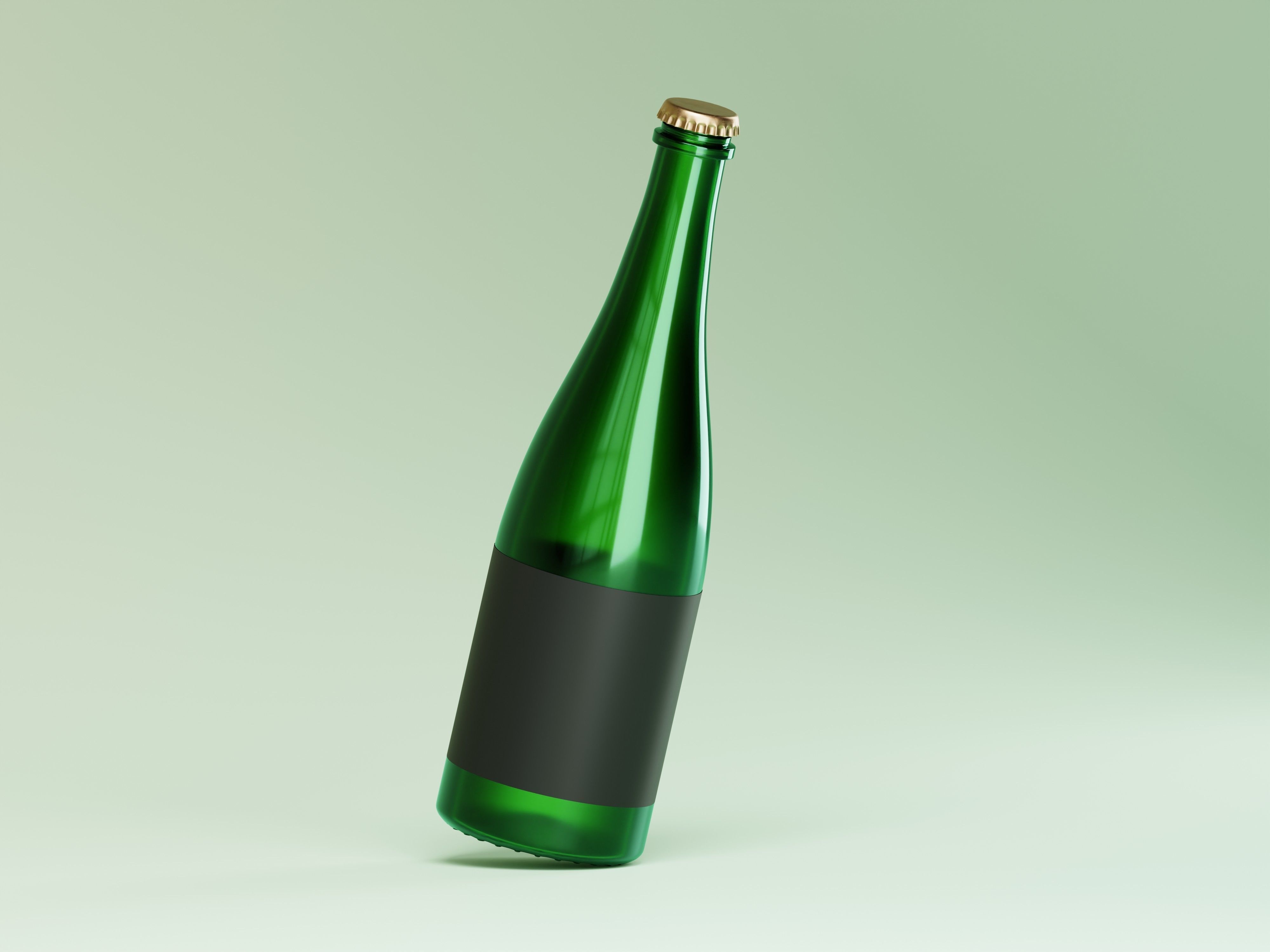 Champagne Bottle 3D Model Low-poly 3D model_7