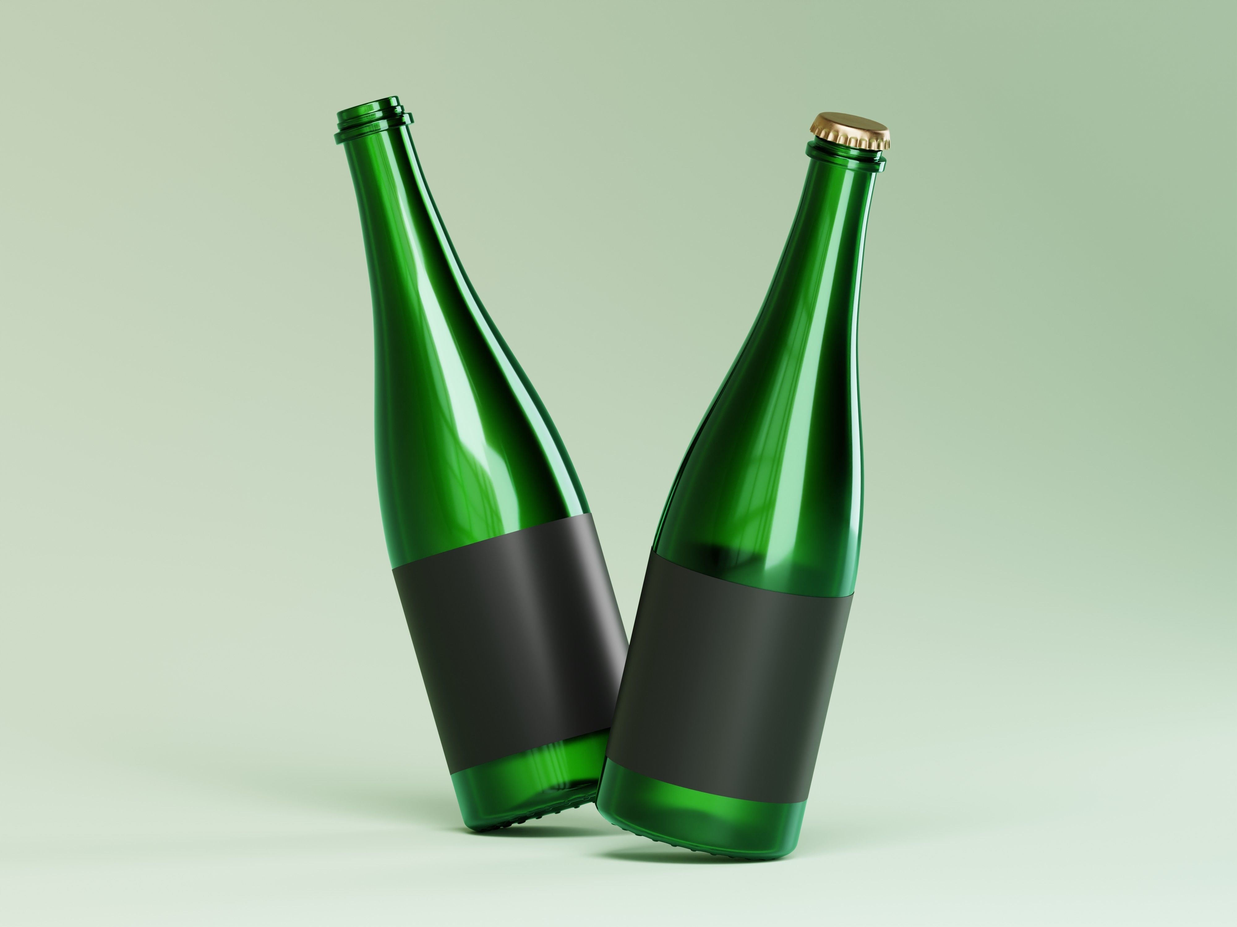 Champagne Bottle 3D Model Low-poly 3D model_8