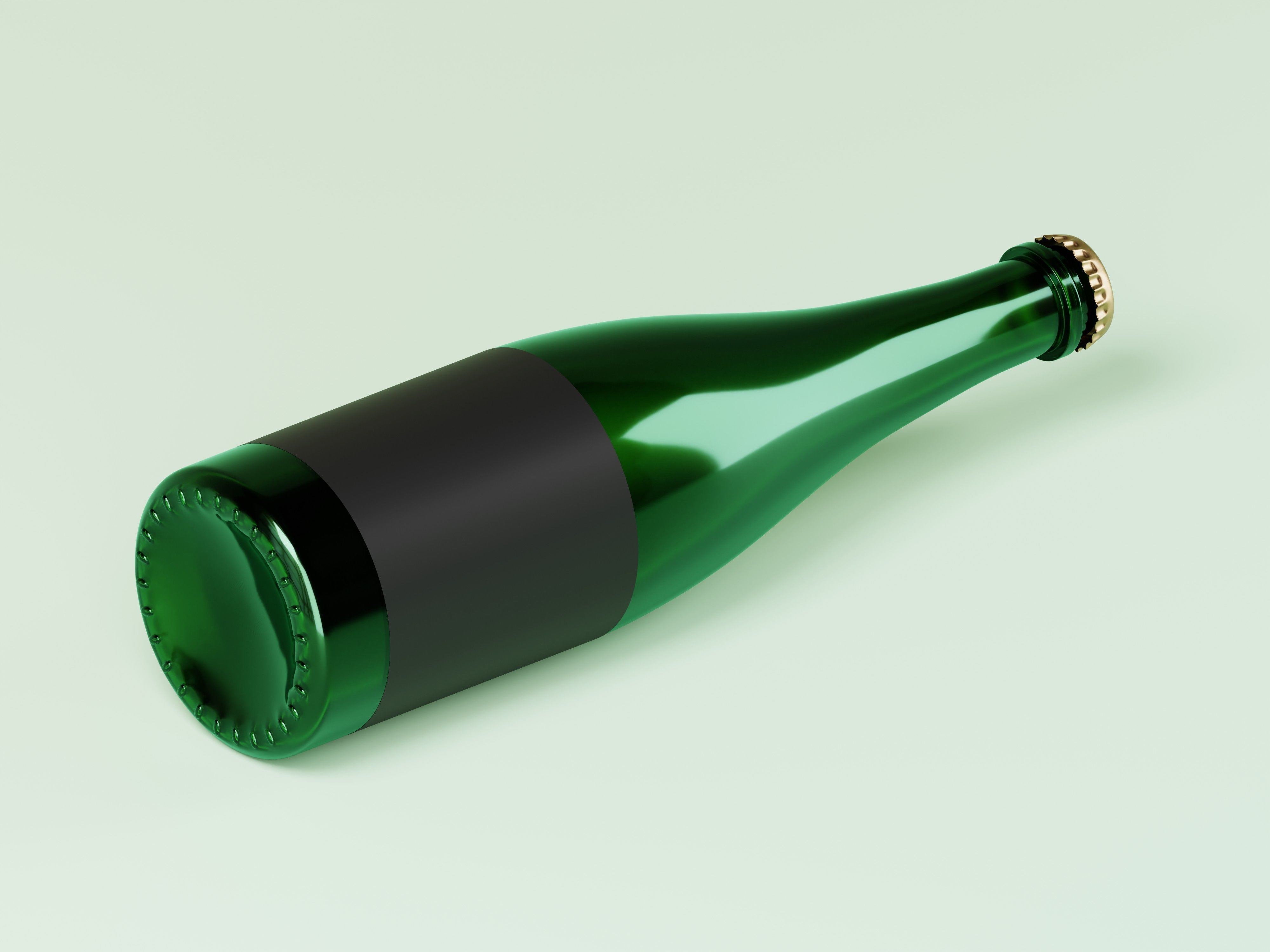 Champagne Bottle 3D Model Low-poly 3D model_9