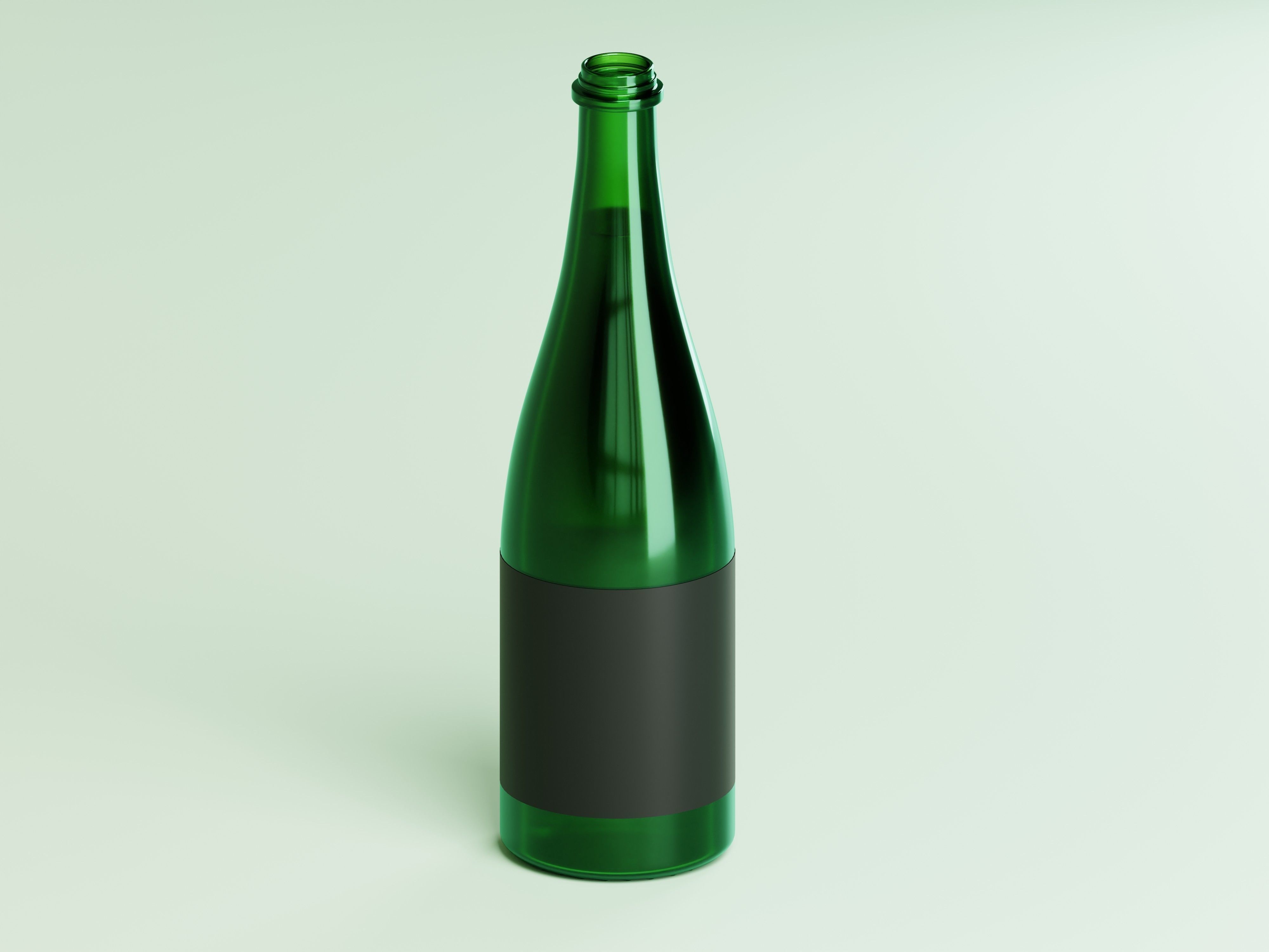 Champagne Bottle 3D Model Low-poly 3D model_4