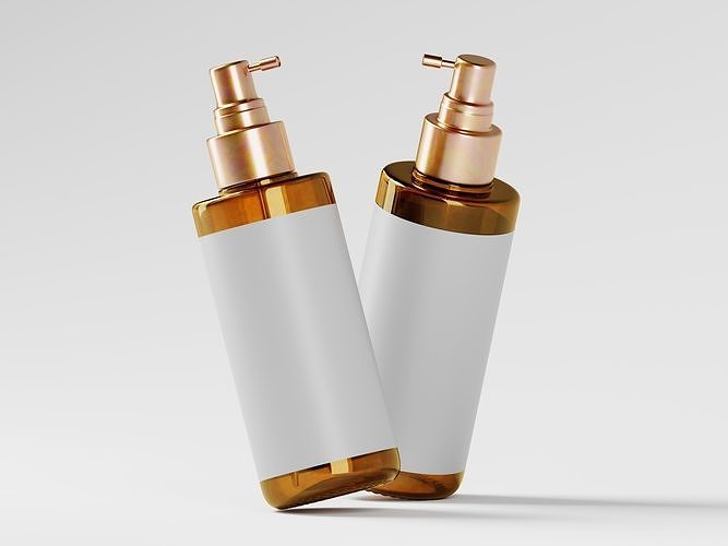 Amber Glass Spray Bottle 3D Model Low-poly 3D model