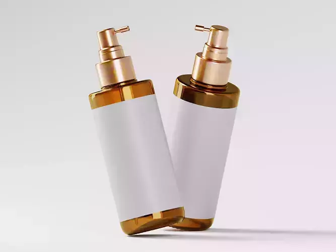 Amber Glass Spray Bottle 3D Model Low-poly 3D model