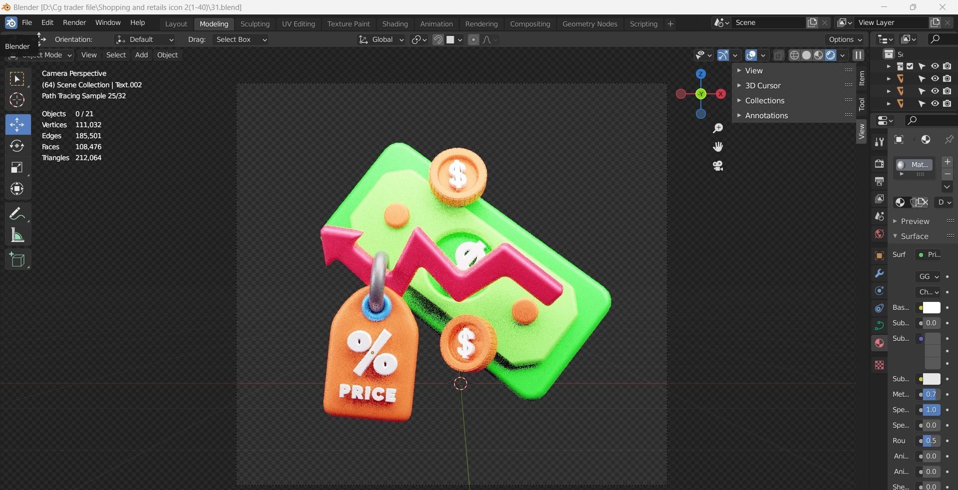 Shopping and Retails 3d Illustration  Icon Pack 3D model_67