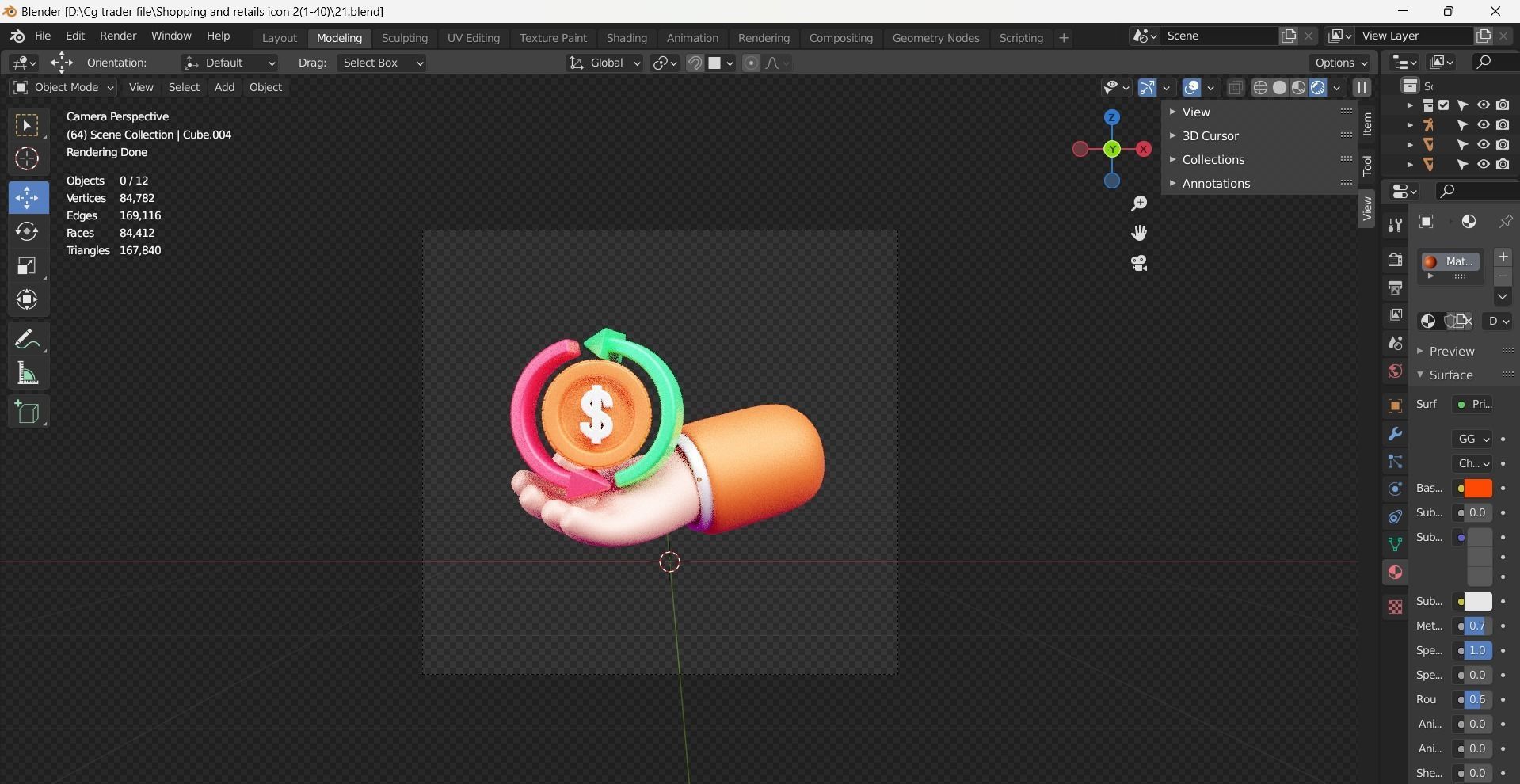 Shopping and Retails 3d Illustration  Icon Pack 3D model_48
