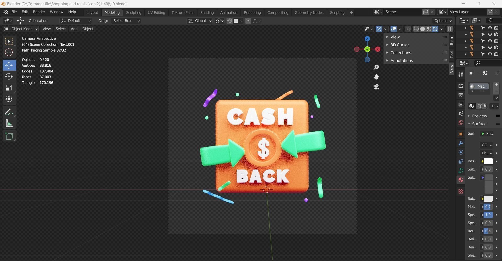 Shopping and Retails 3d Illustration  Icon Pack 3D model_44