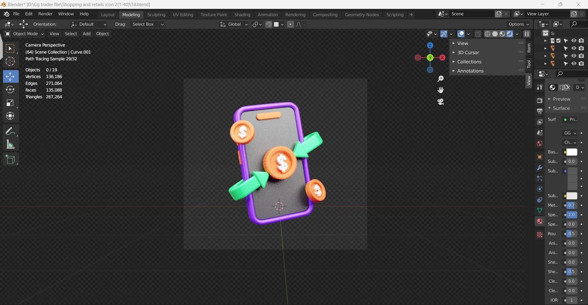 Shopping and Retails 3d Illustration  Icon Pack 3D model_42