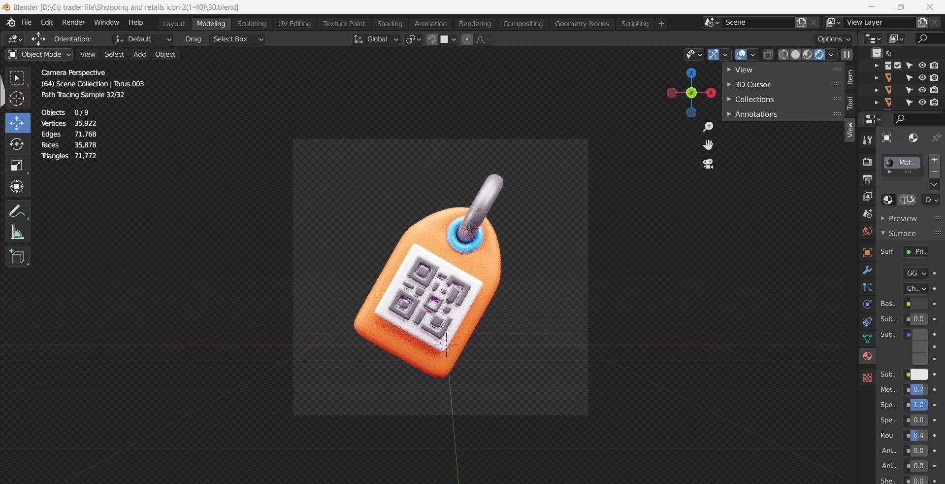 Shopping and Retails 3d Illustration  Icon Pack 3D model_65