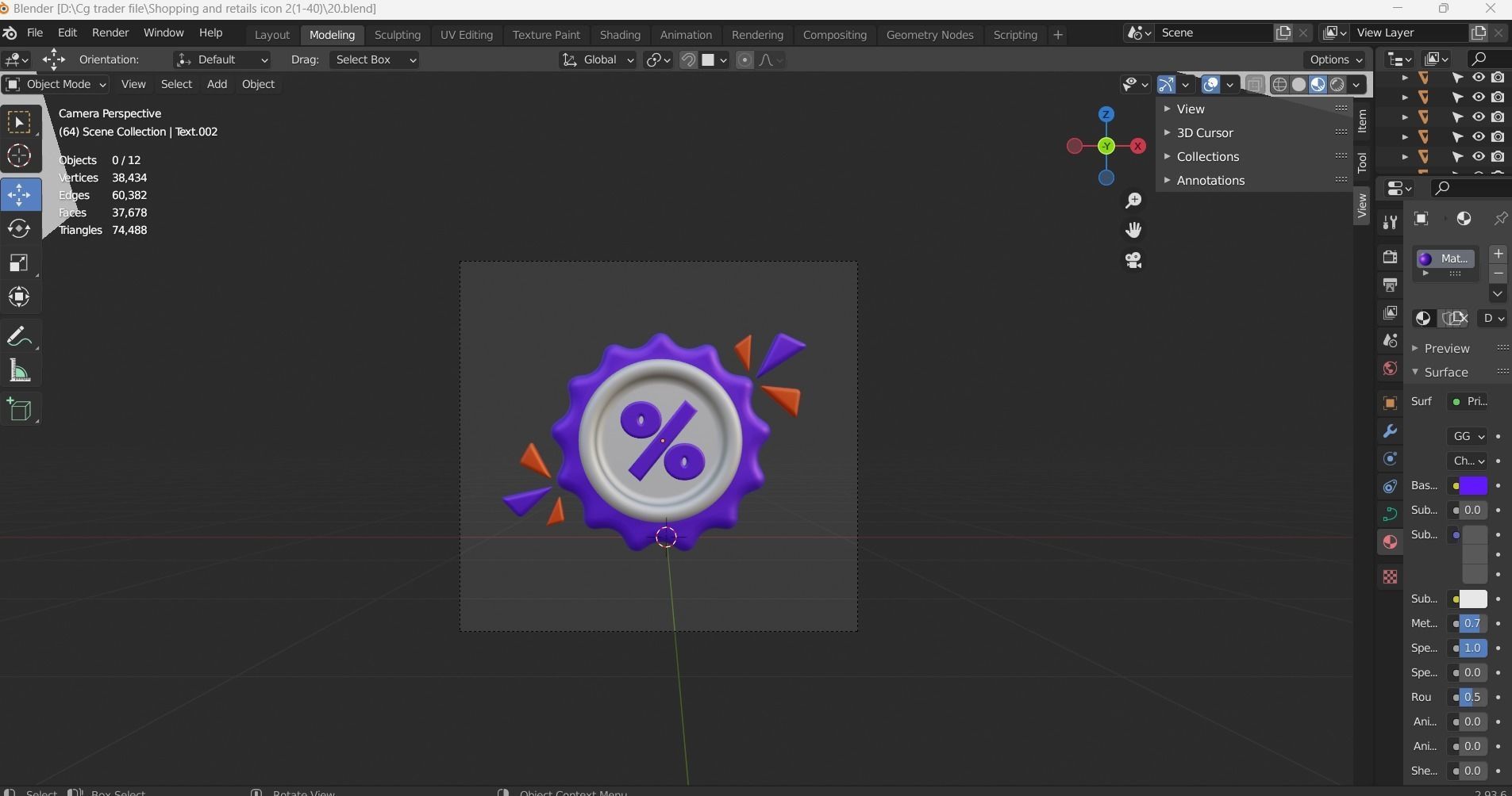 Shopping and Retails 3d Illustration  Icon Pack 3D model_46