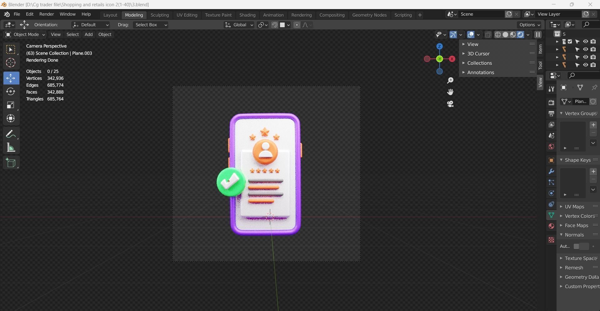 Shopping and Retails 3d Illustration  Icon Pack 3D model_11