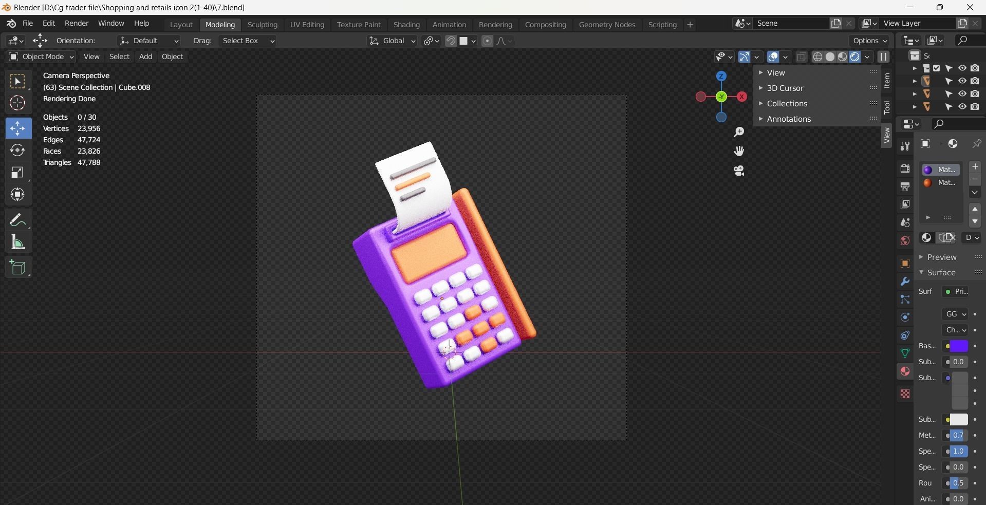 Shopping and Retails 3d Illustration  Icon Pack 3D model_19