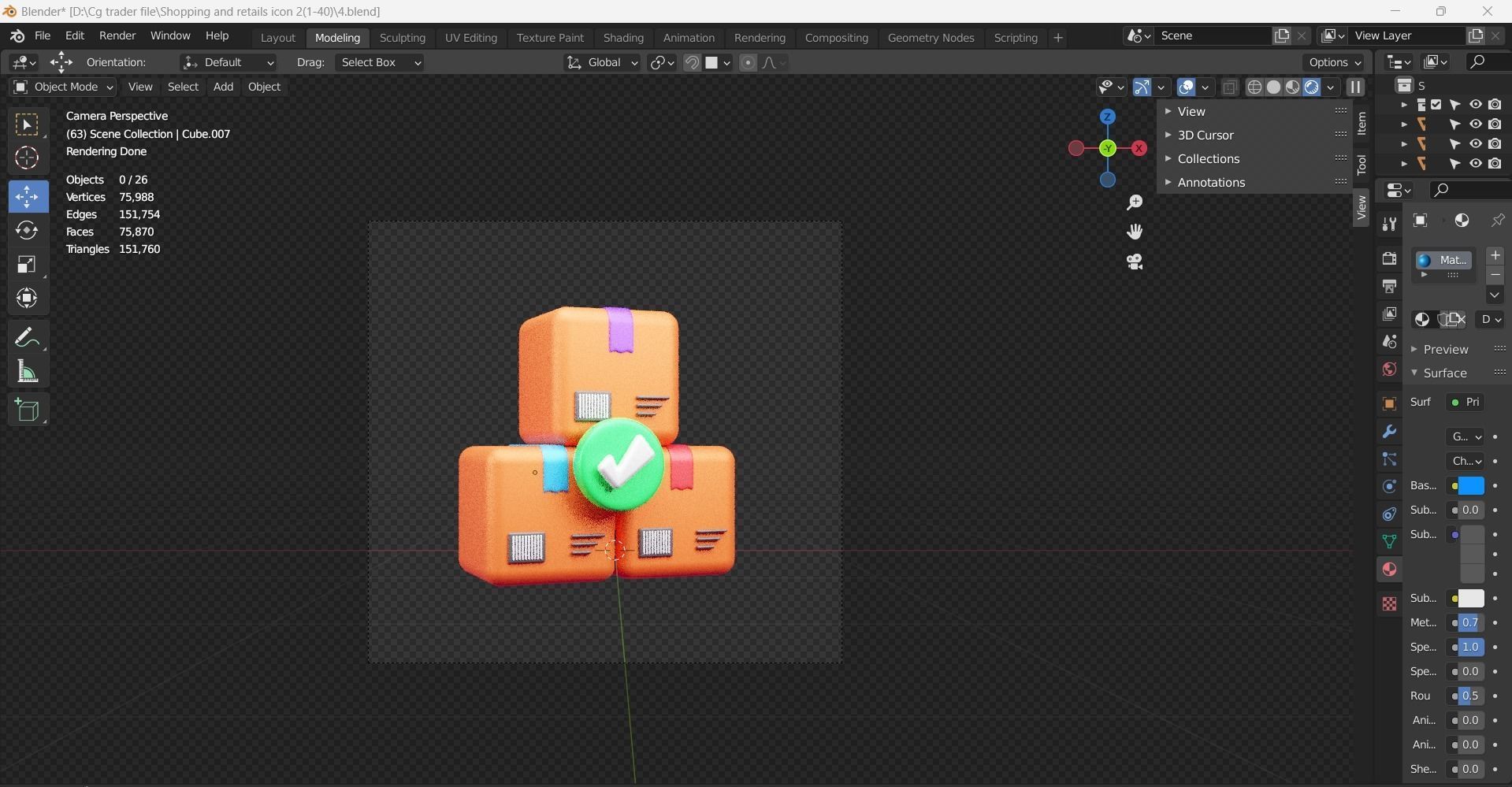 Shopping and Retails 3d Illustration  Icon Pack 3D model_13