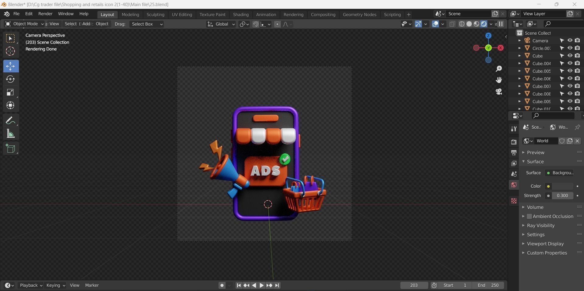 Shopping and Retails 3d Illustration  Icon Pack 3D model_55