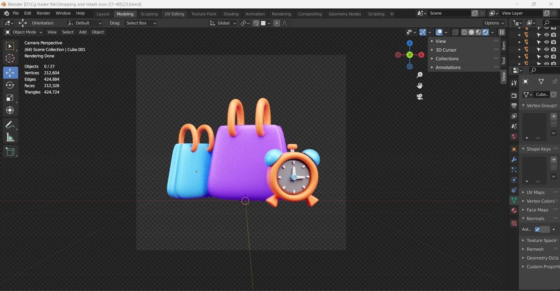 Shopping and Retails 3d Illustration  Icon Pack 3D model_51