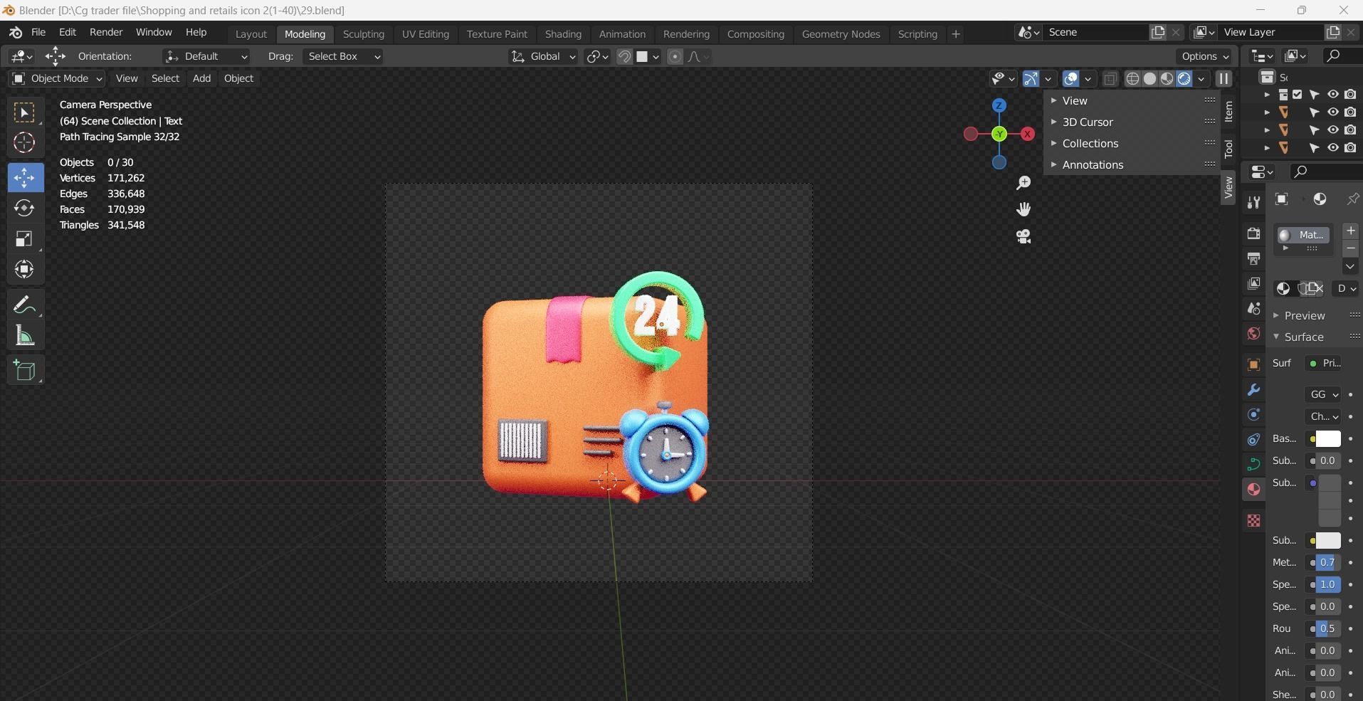 Shopping and Retails 3d Illustration  Icon Pack 3D model_63