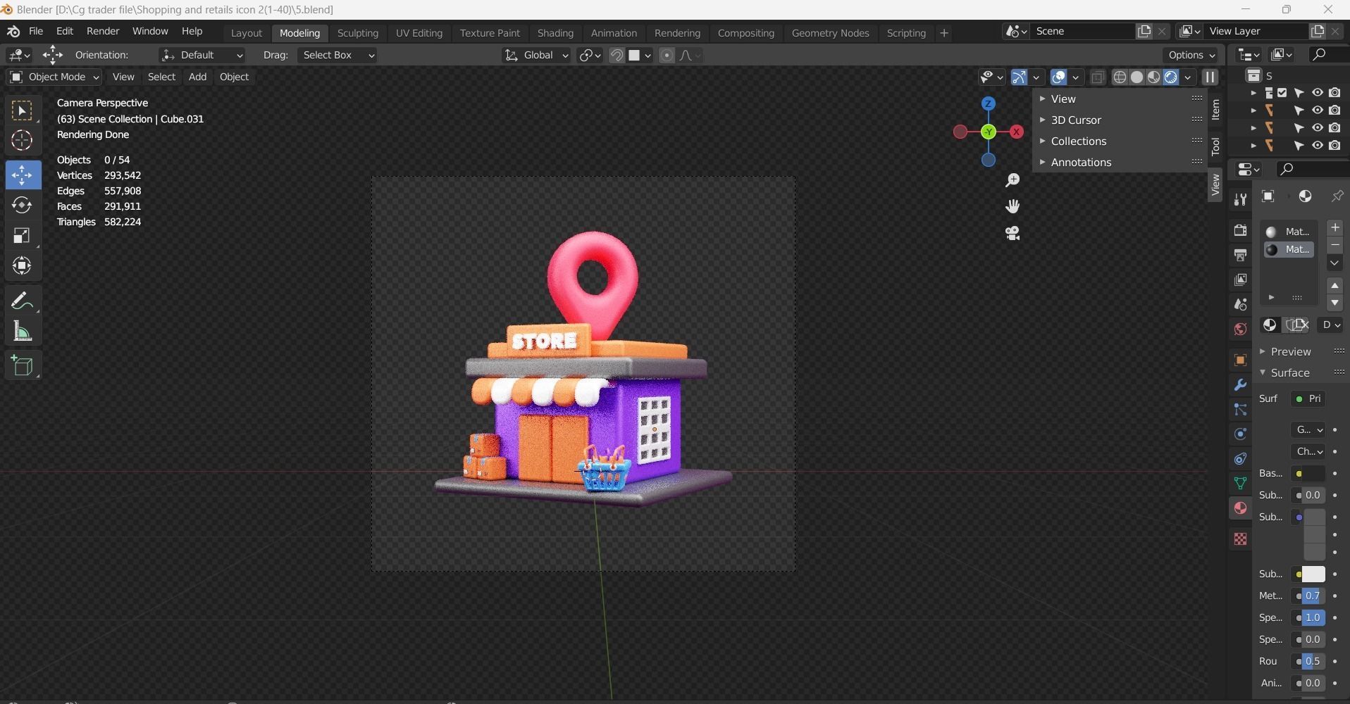 Shopping and Retails 3d Illustration  Icon Pack 3D model_15
